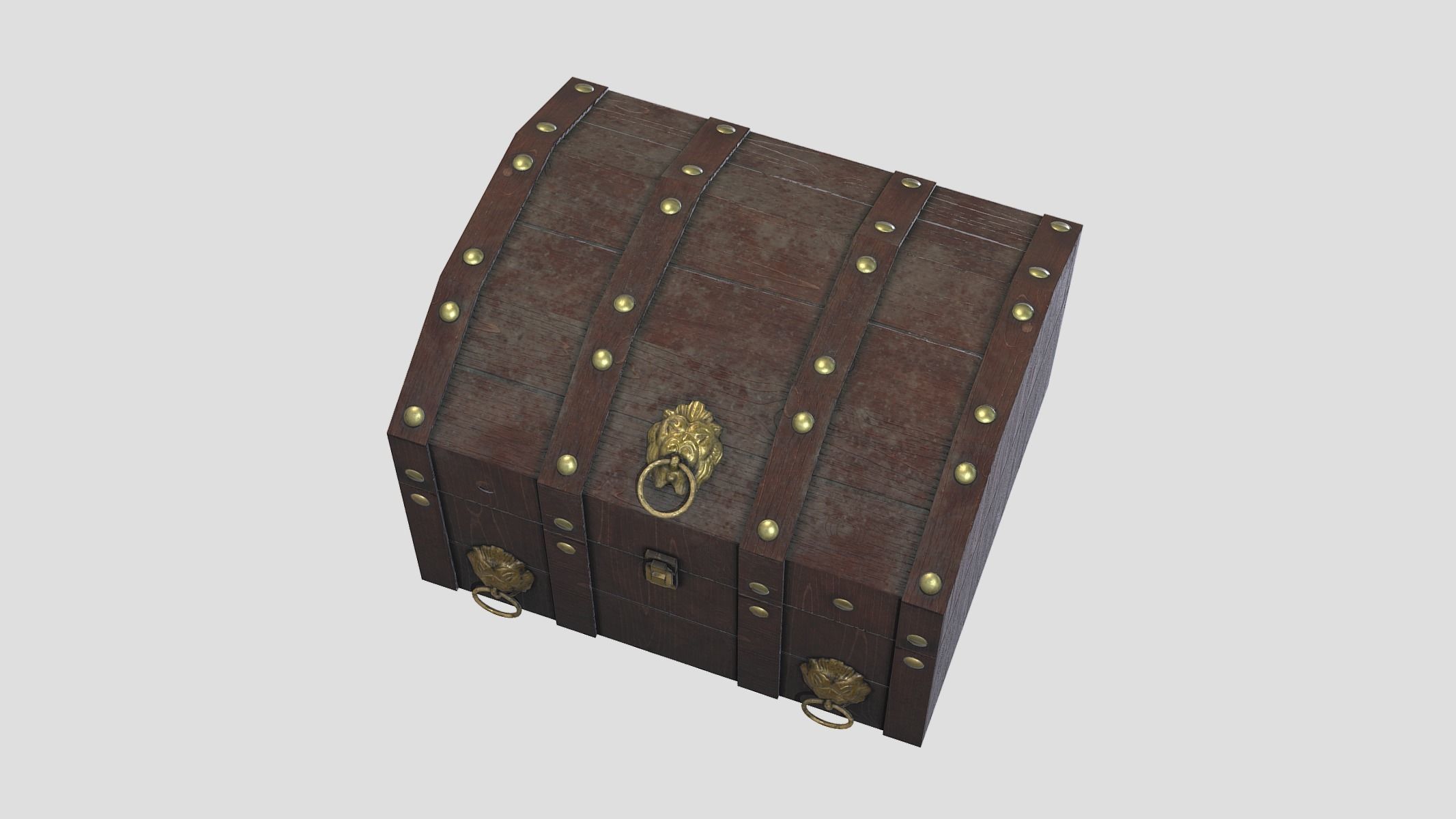 Treasure Chest Box 03 Low Poly PBR Realistic Low-poly 3D model_6