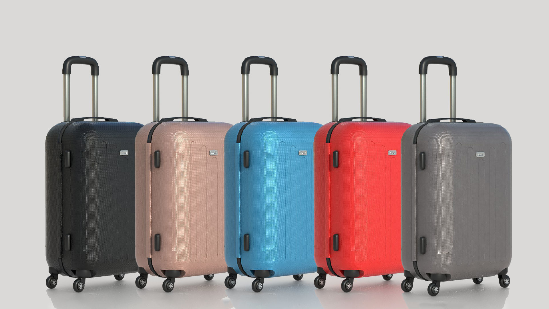 Suitcare suitcase on wheels Low-poly 3D model_1