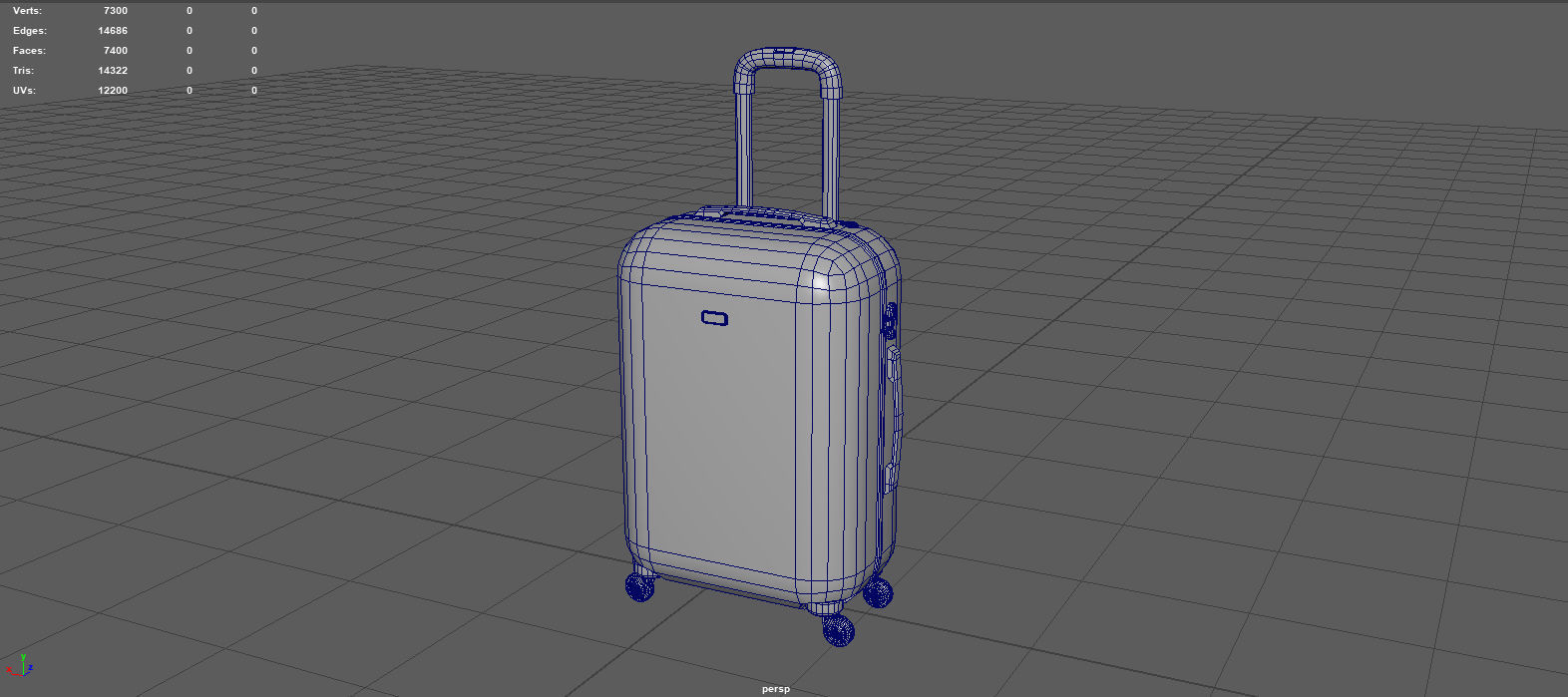 Suitcare suitcase on wheels Low-poly 3D model_11