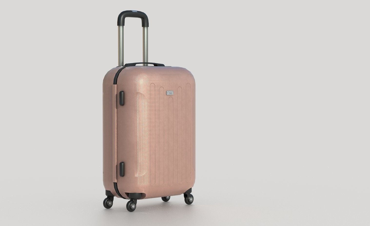 Suitcare suitcase on wheels Low-poly 3D model_5