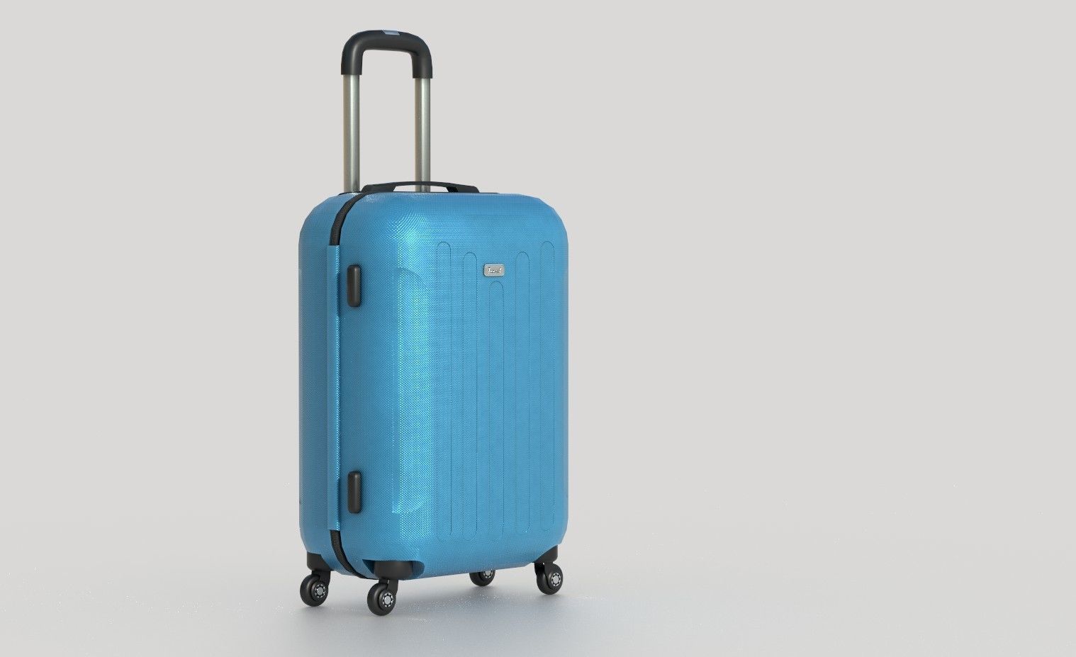 Suitcare suitcase on wheels Low-poly 3D model_4