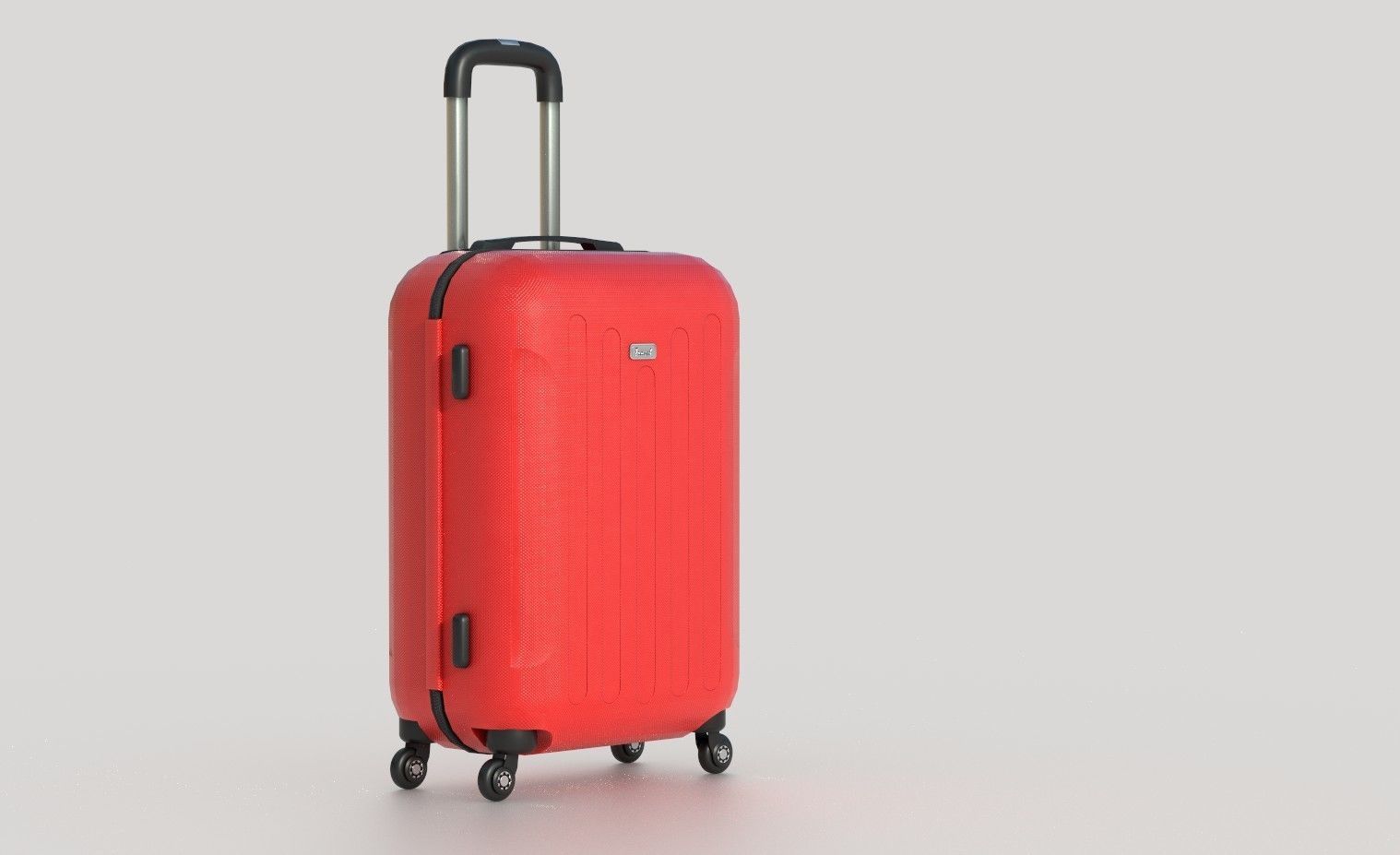 Suitcare suitcase on wheels Low-poly 3D model_3