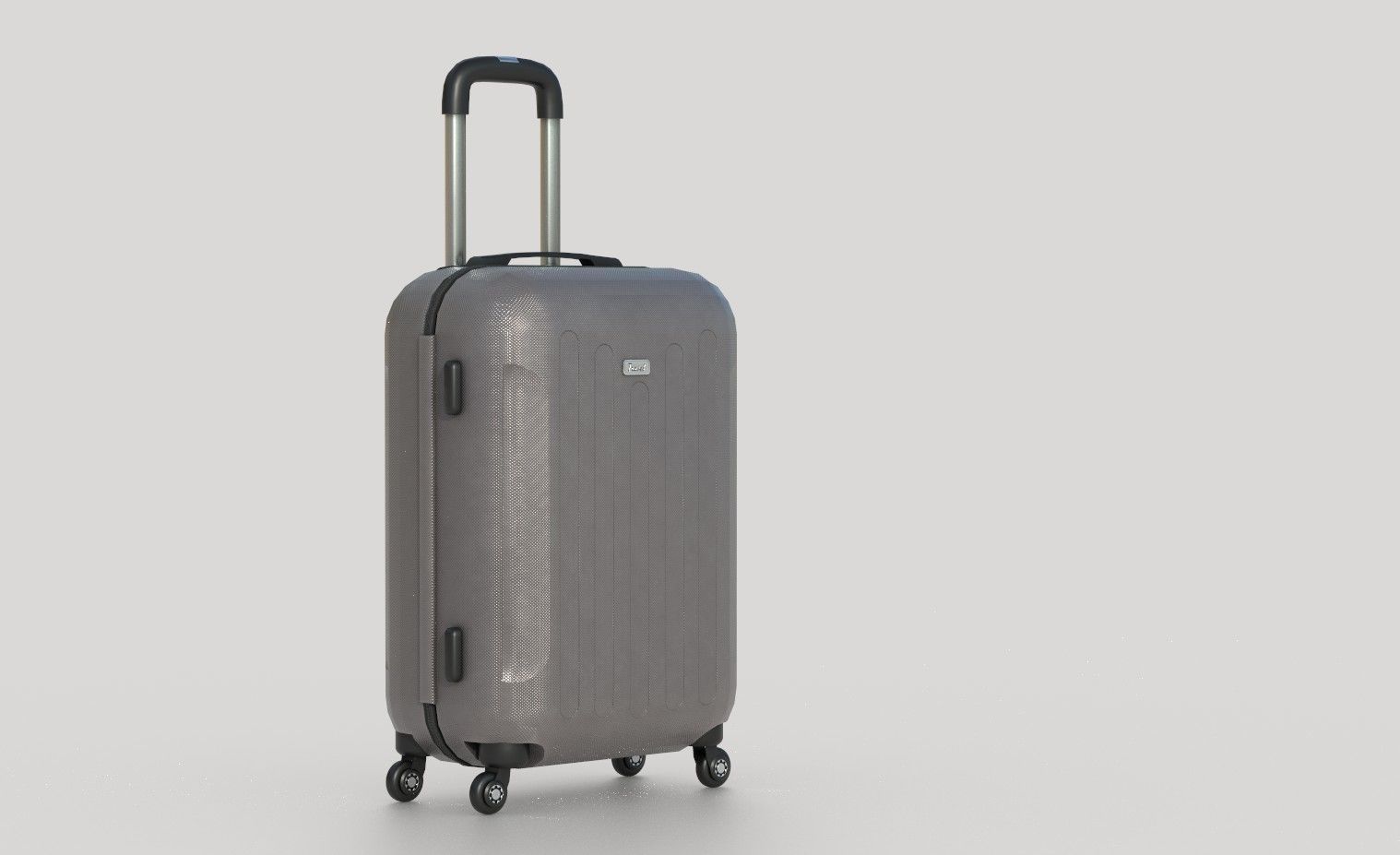 Suitcare suitcase on wheels Low-poly 3D model_6