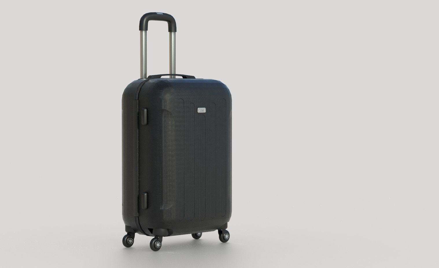 Suitcare suitcase on wheels Low-poly 3D model_7