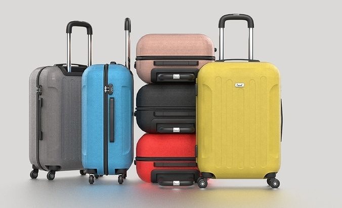 Suitcare suitcase on wheels Low-poly 3D model