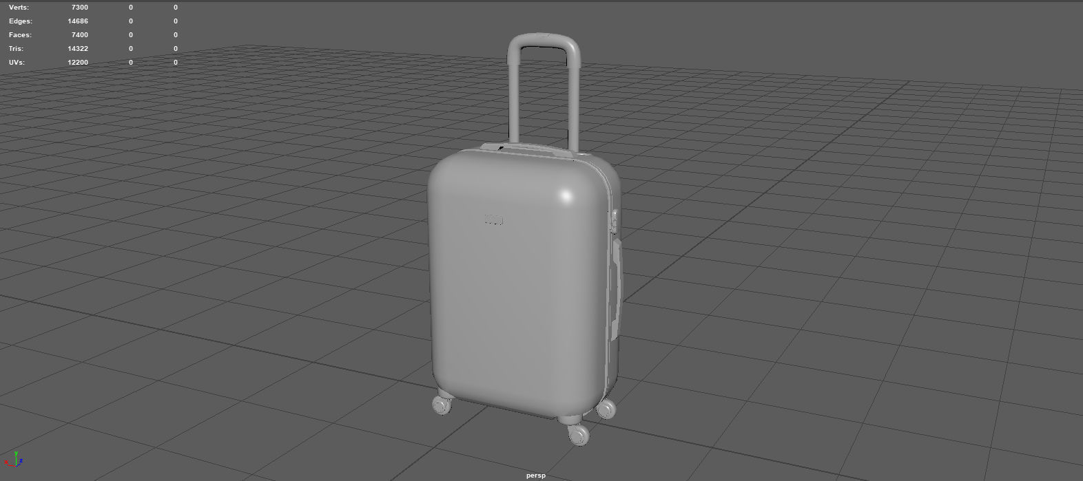 Suitcare suitcase on wheels Low-poly 3D model_10