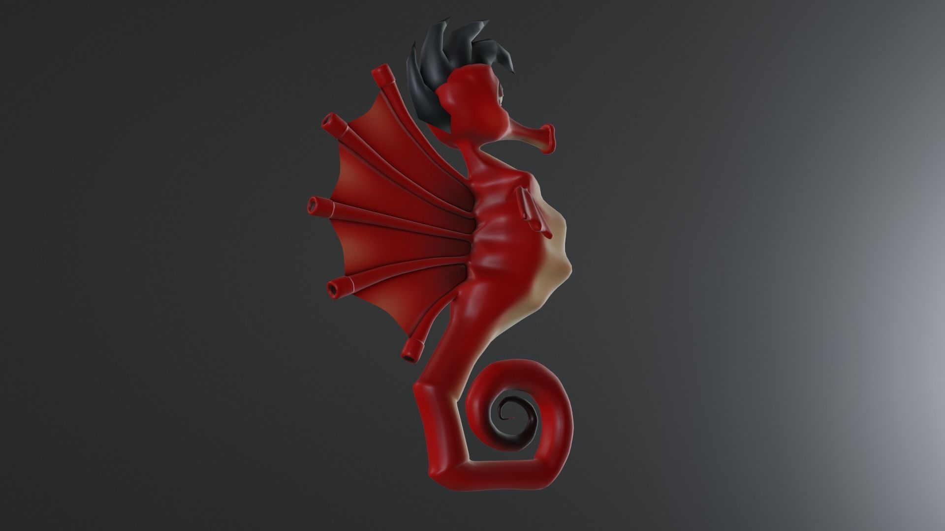 SeaHorse Low-poly 3D model_11