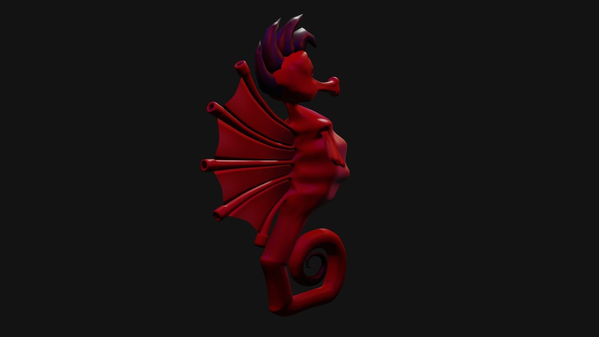 SeaHorse Low-poly 3D model_5