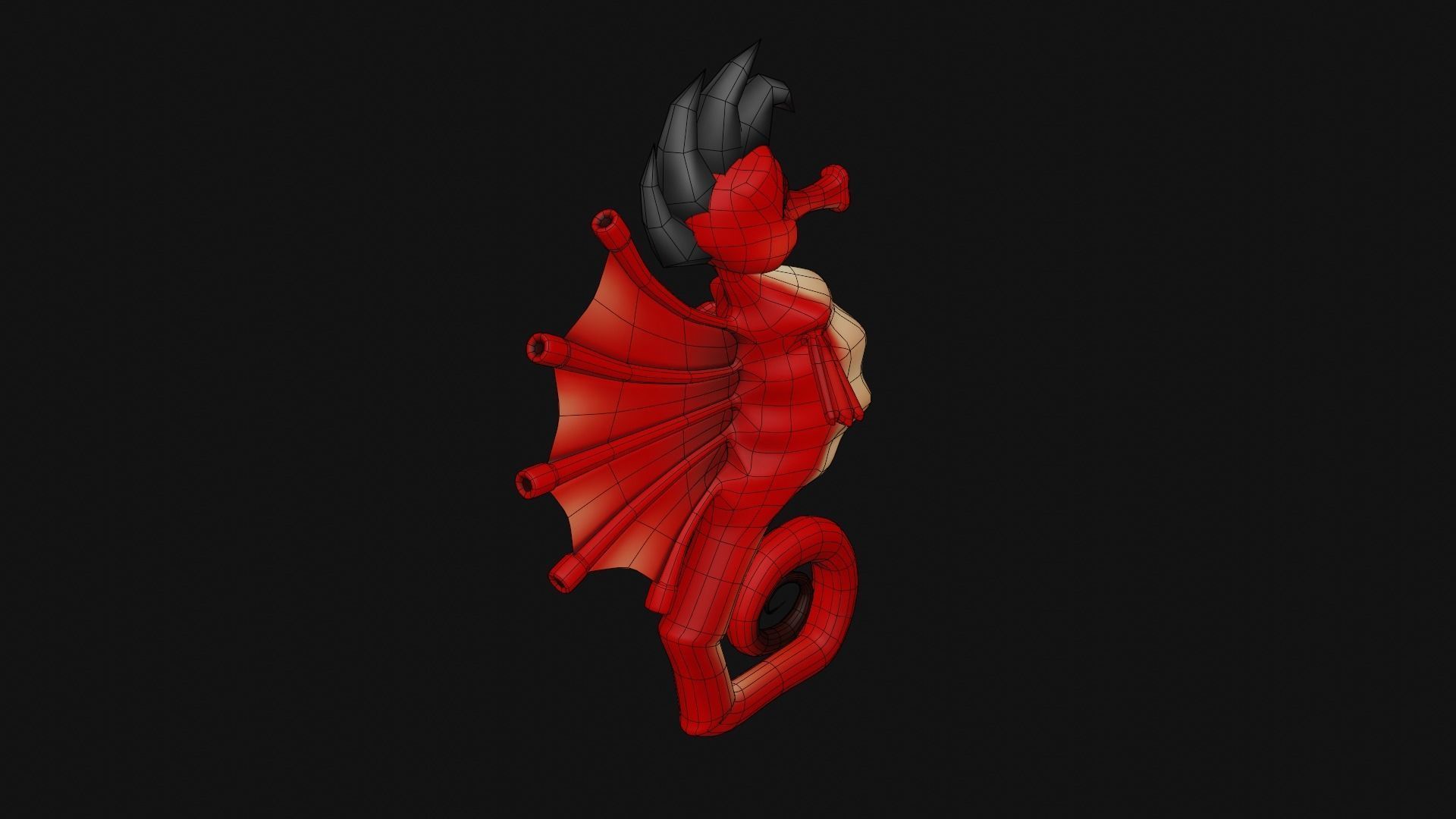 SeaHorse Low-poly 3D model_16