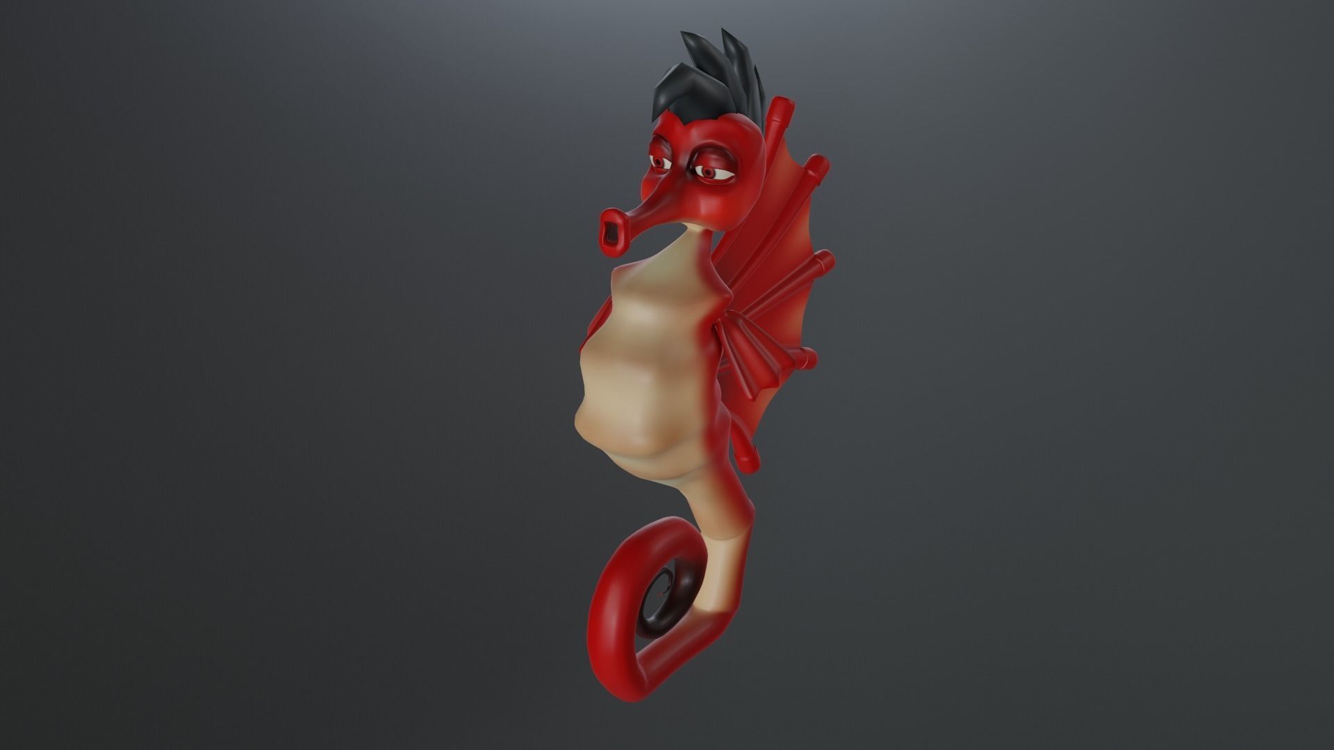 SeaHorse Low-poly 3D model_9