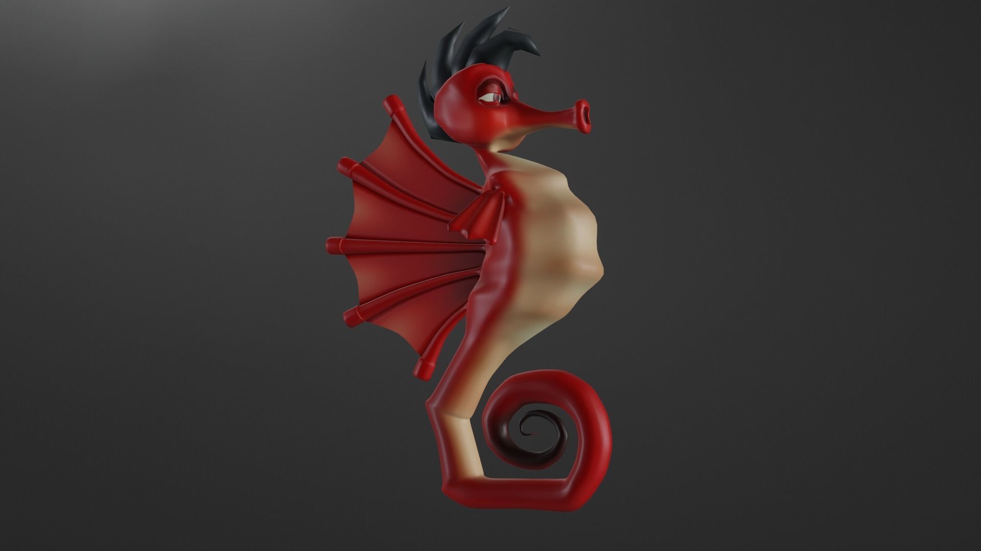 SeaHorse Low-poly 3D model_10