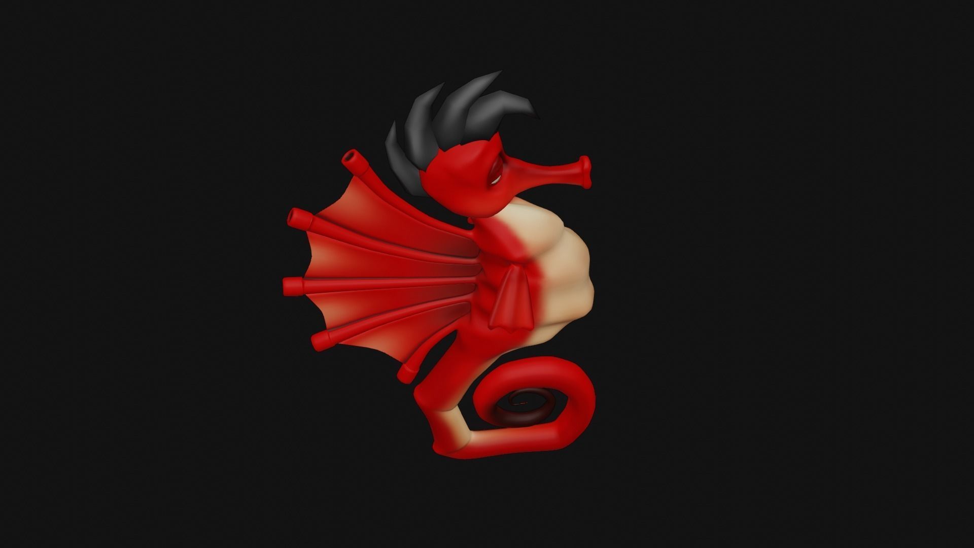 SeaHorse Low-poly 3D model_8