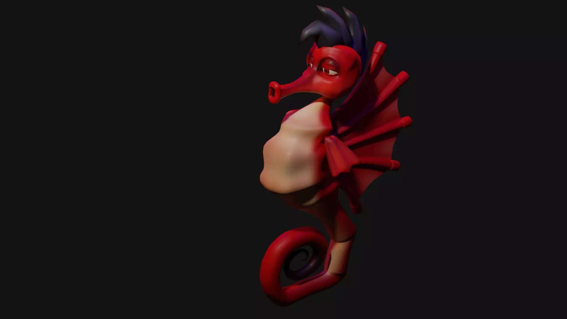 SeaHorse Low-poly 3D model_0