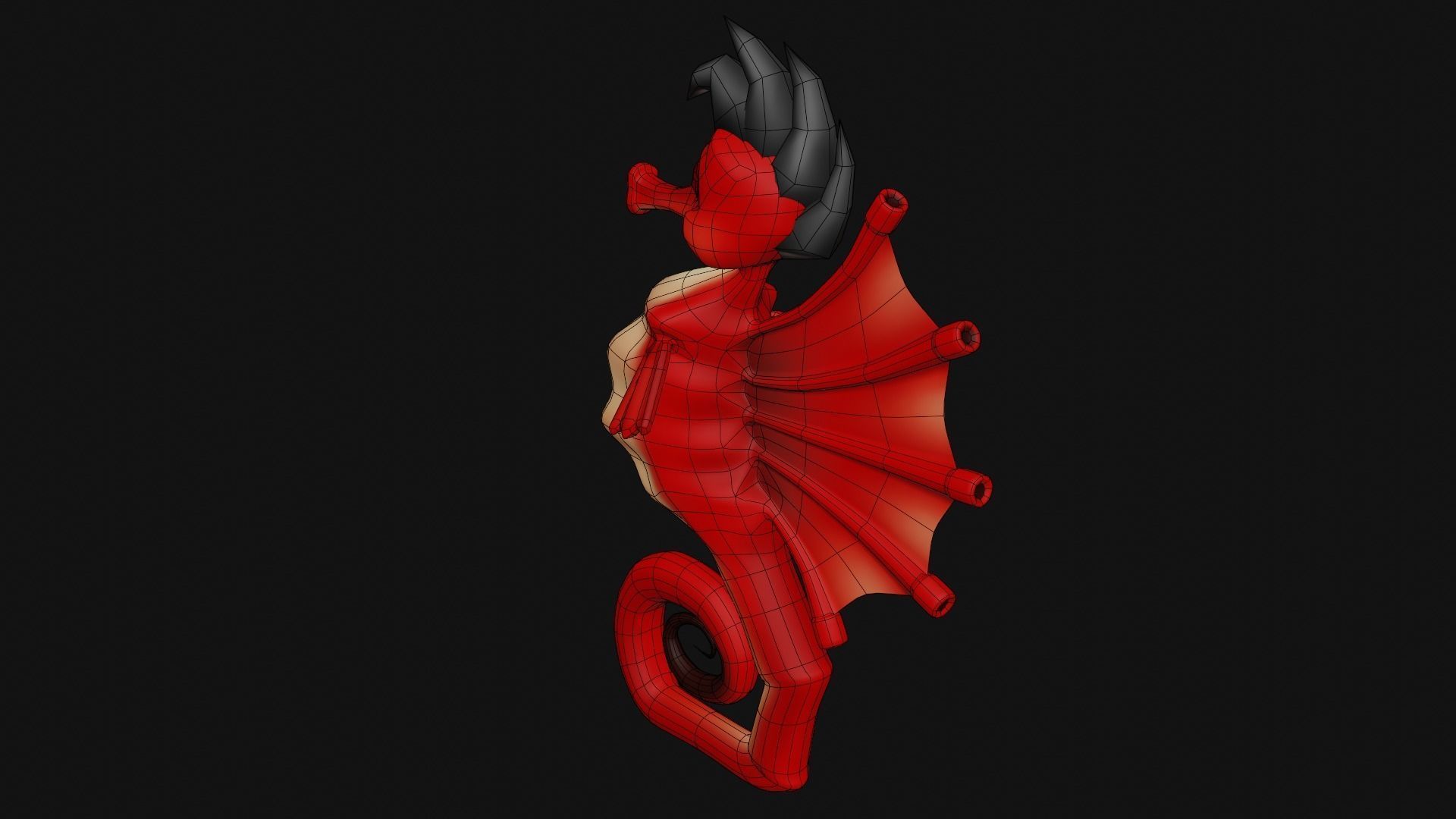 SeaHorse Low-poly 3D model_17