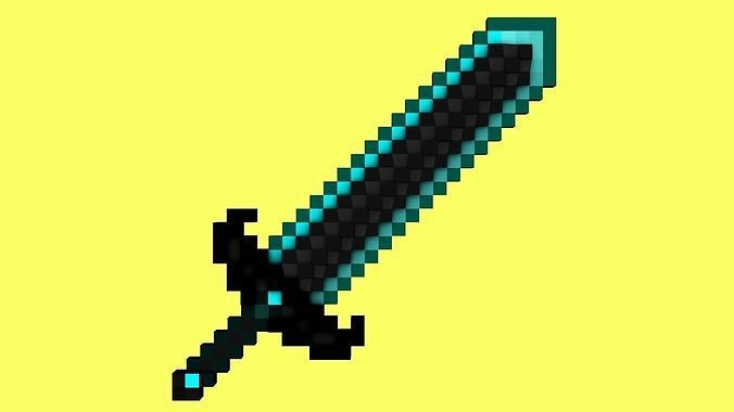 Minecraft Dark Diamond Sword FREE 3D Model Free 3D model Free 3D model