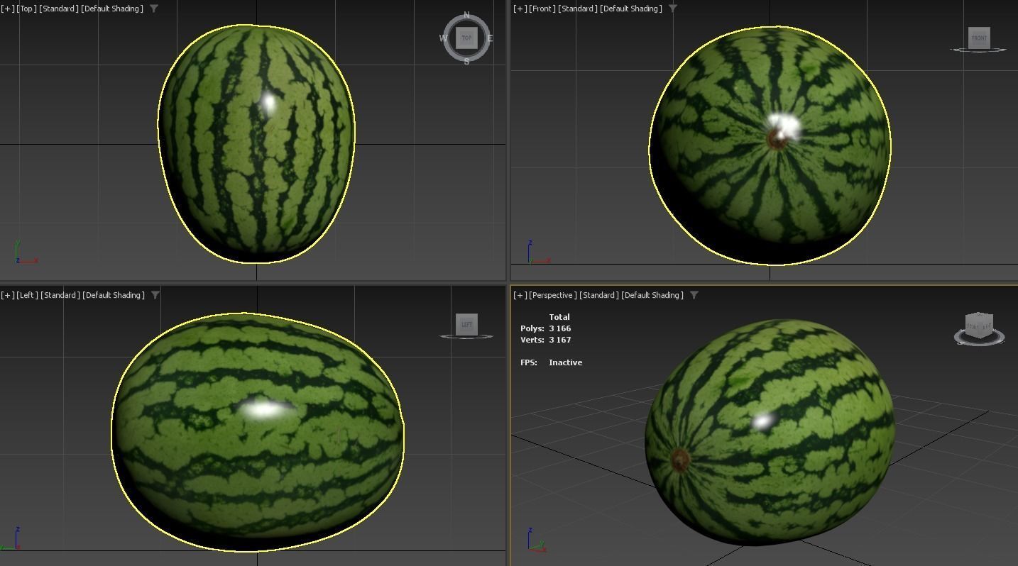 Fresh Watermelon 3D Model 3D model_21