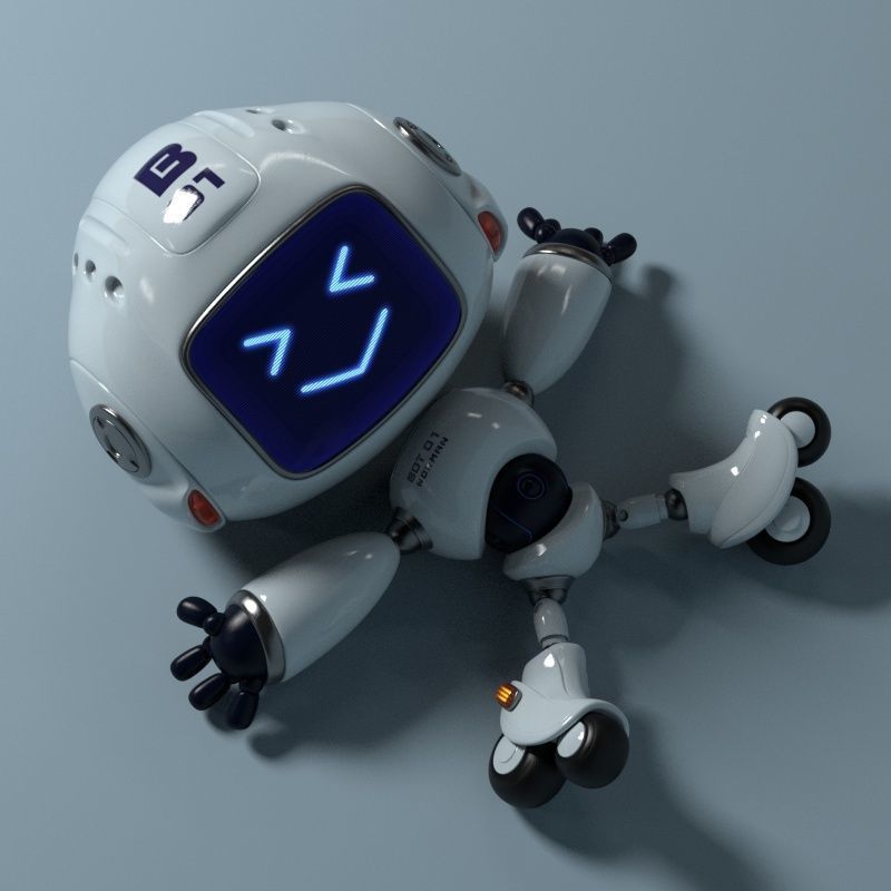 Norman the robot character Low-poly 3D model_8