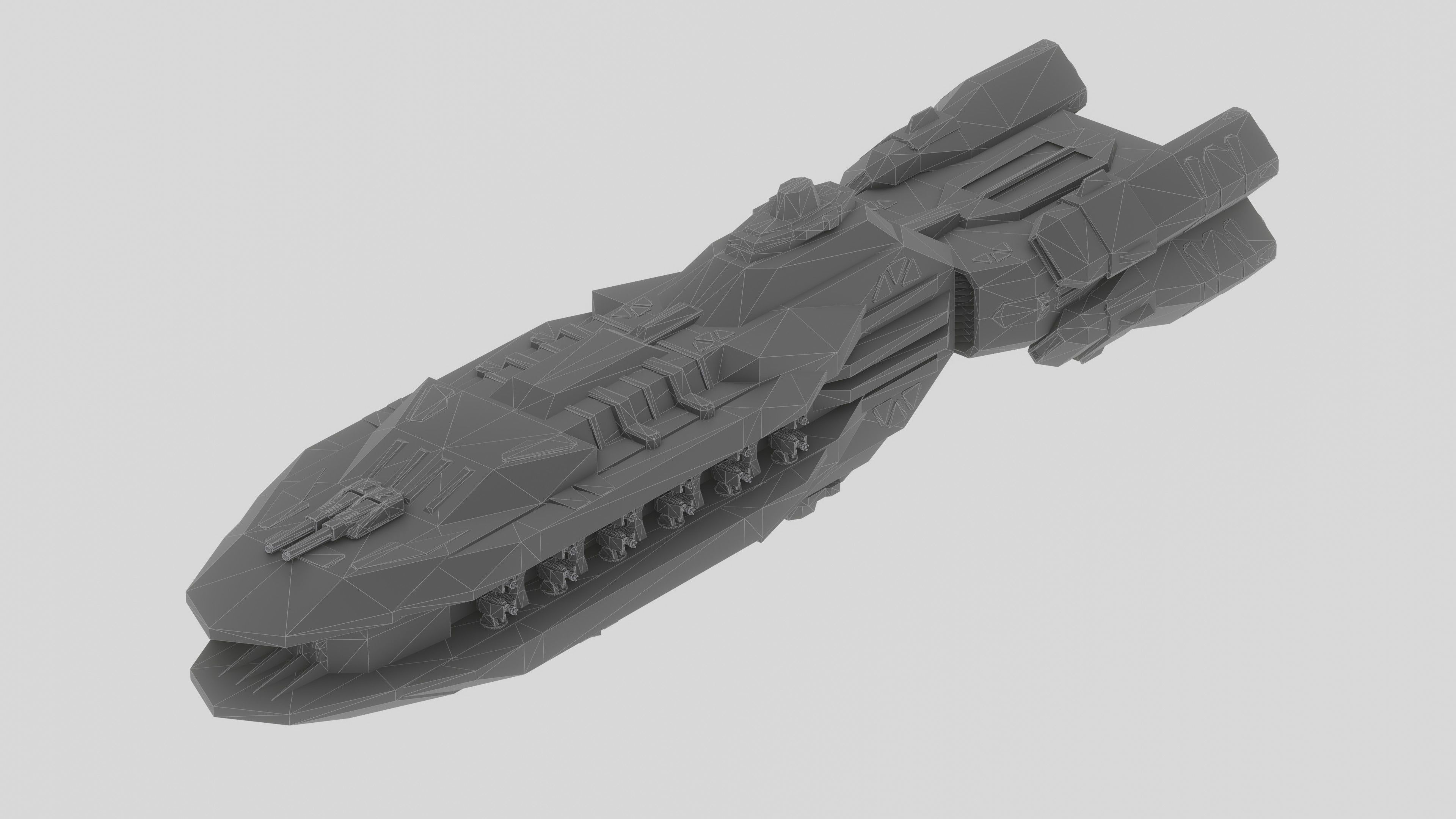 The Serpent Spaceship Low-poly 3D model_10