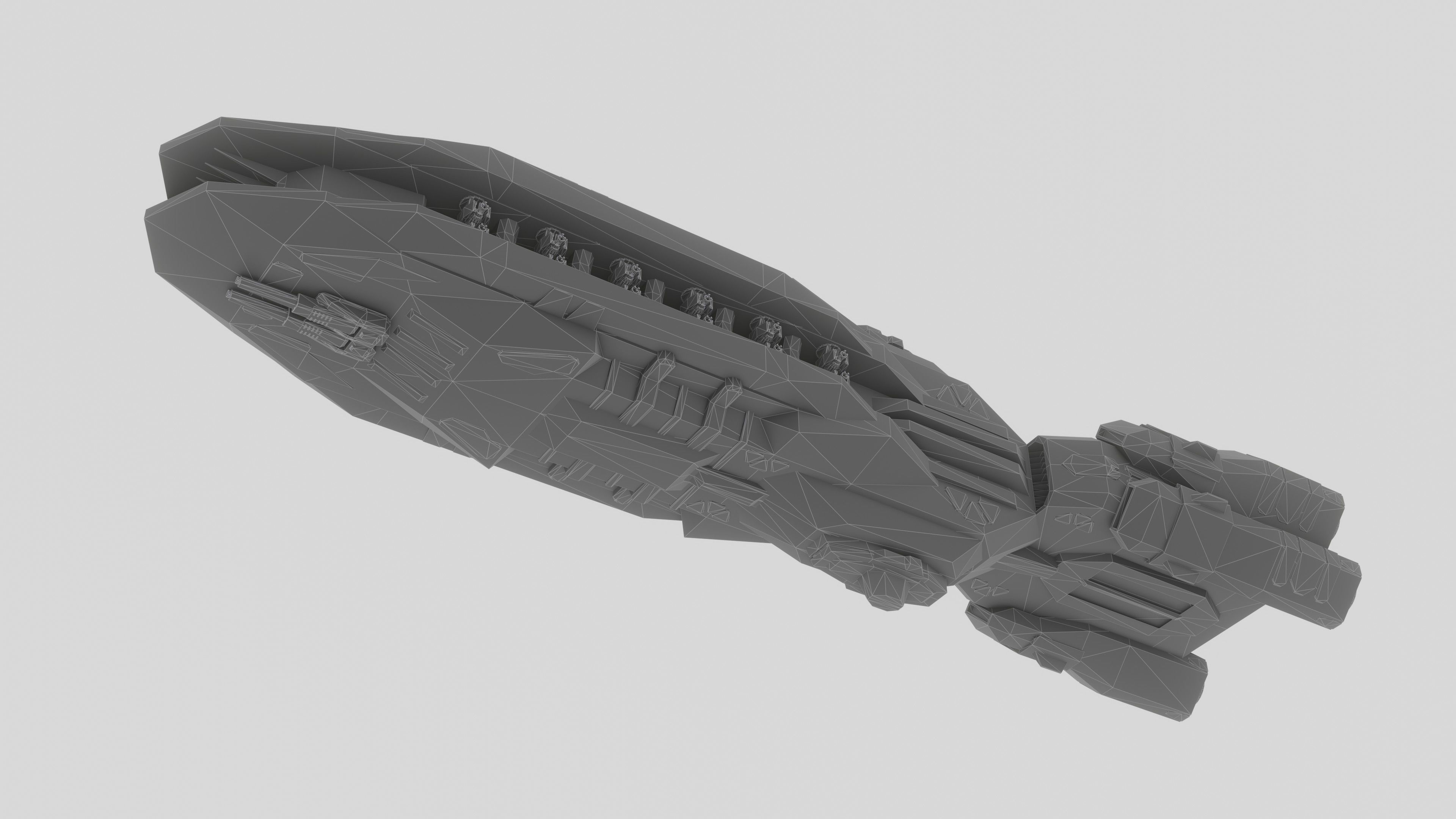 The Serpent Spaceship Low-poly 3D model_11