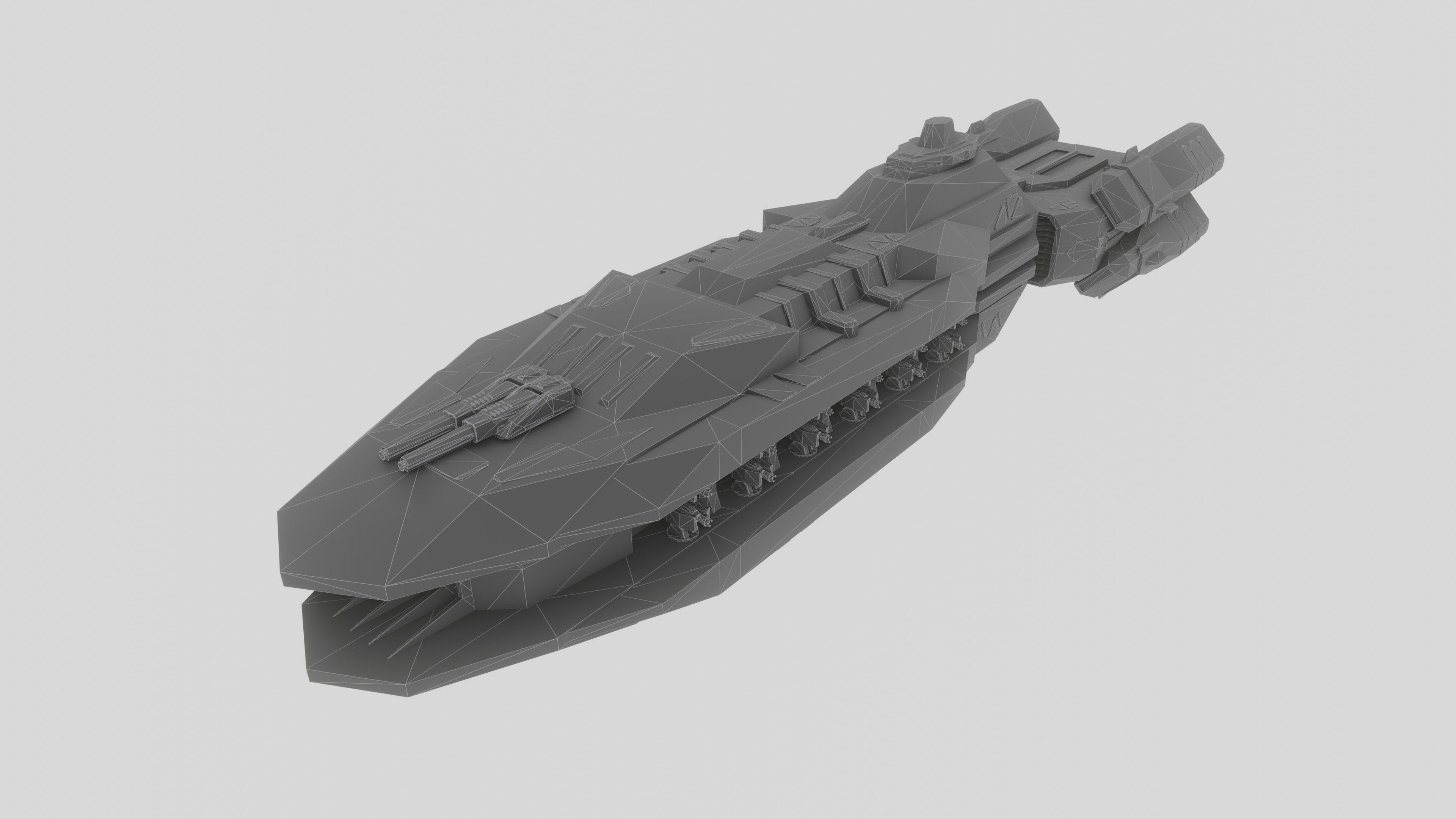 The Serpent Spaceship Low-poly 3D model_9
