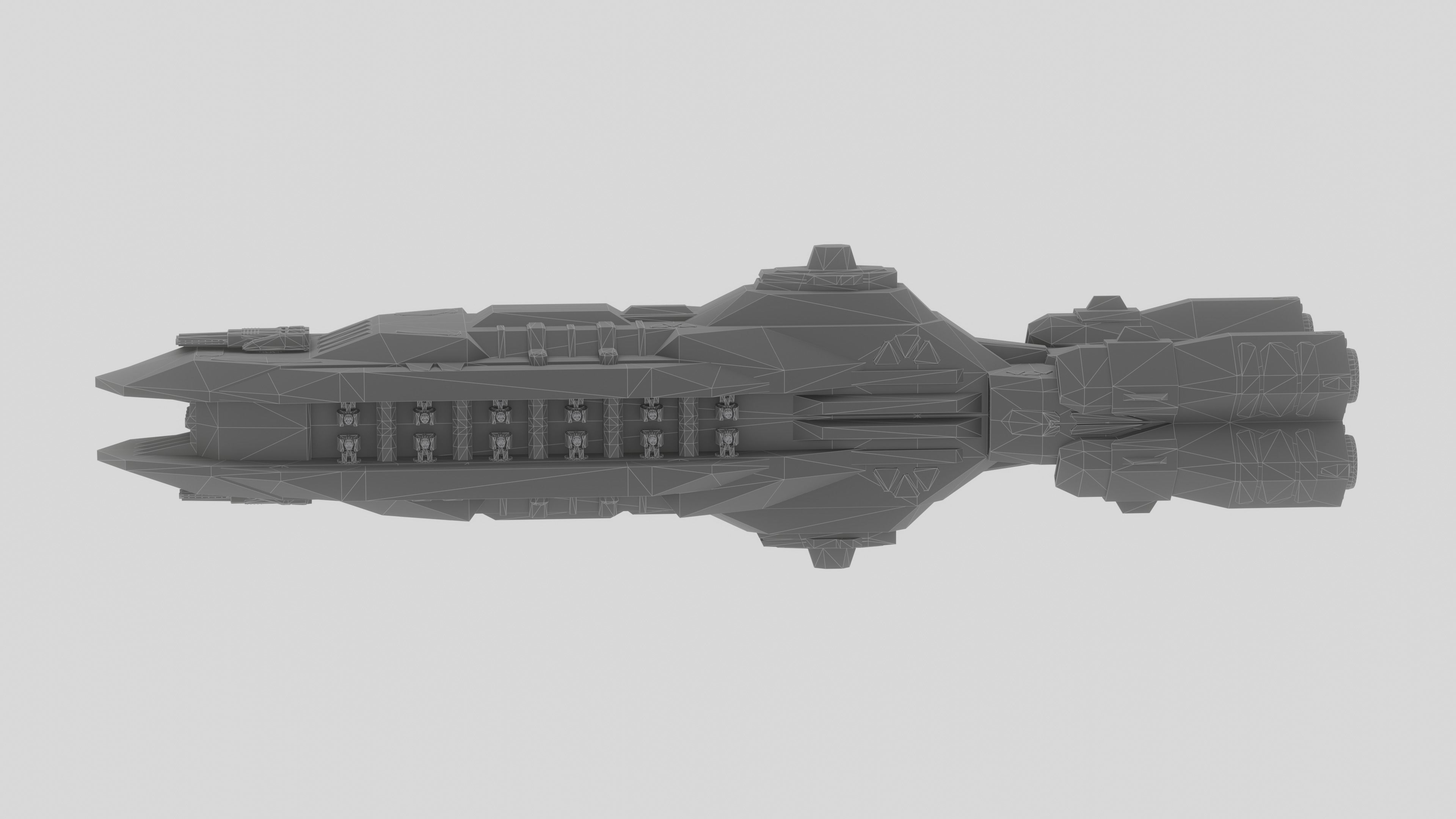 The Serpent Spaceship Low-poly 3D model_13