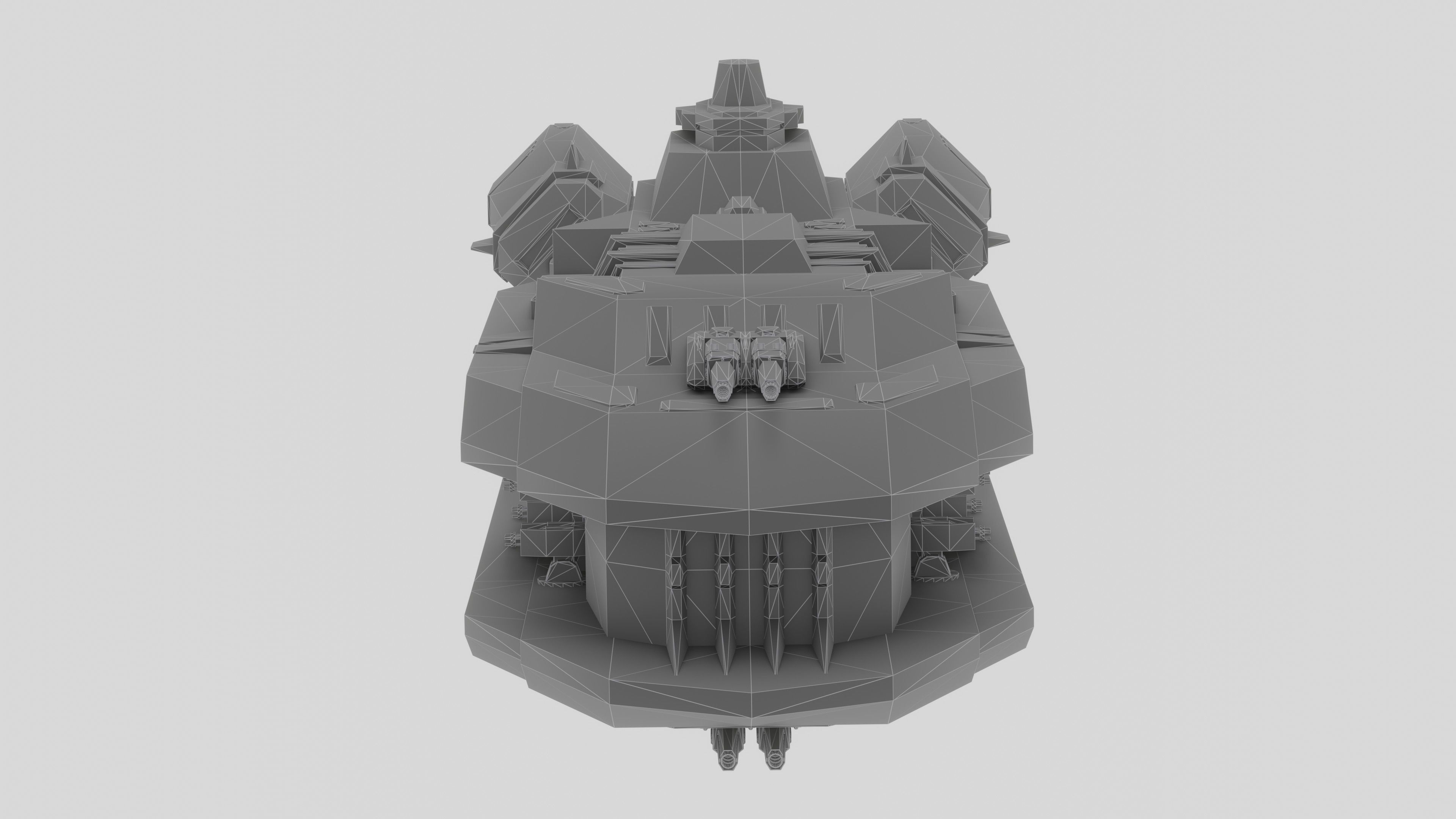 The Serpent Spaceship Low-poly 3D model_12