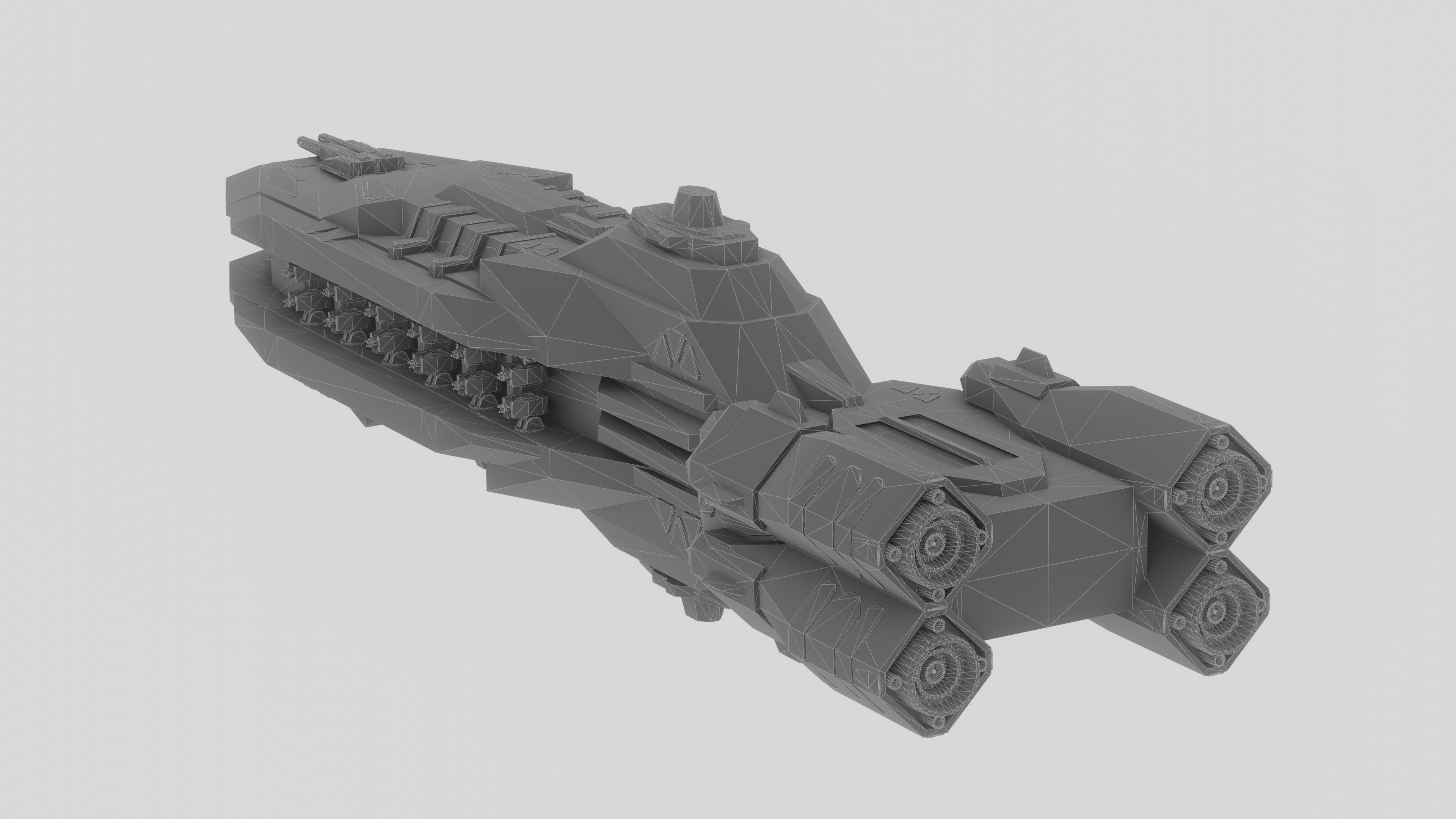 The Serpent Spaceship Low-poly 3D model_6