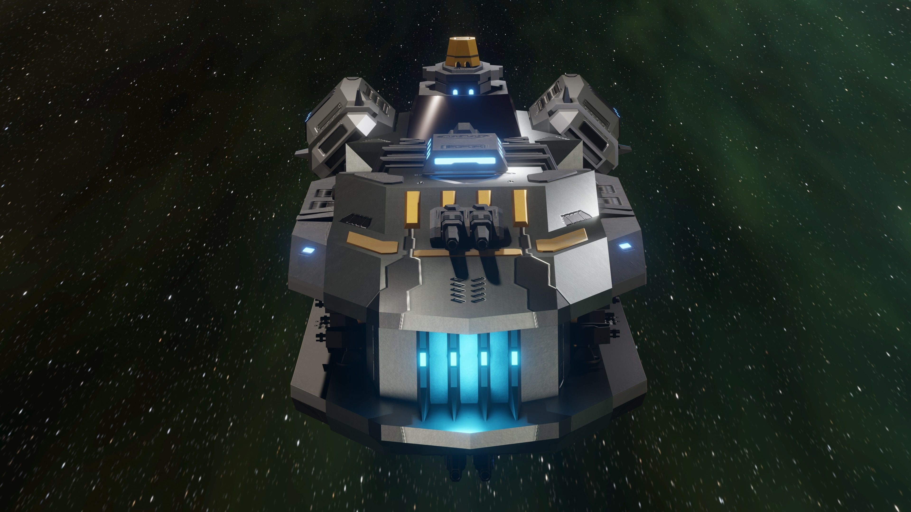 The Serpent Spaceship Low-poly 3D model_3