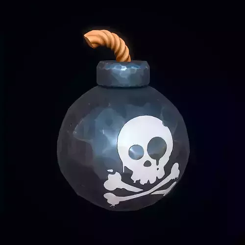 Stylized Bomb Low-poly 3D model