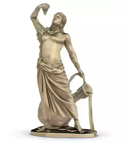 Metal Statue of the God Dionysus with a Jug