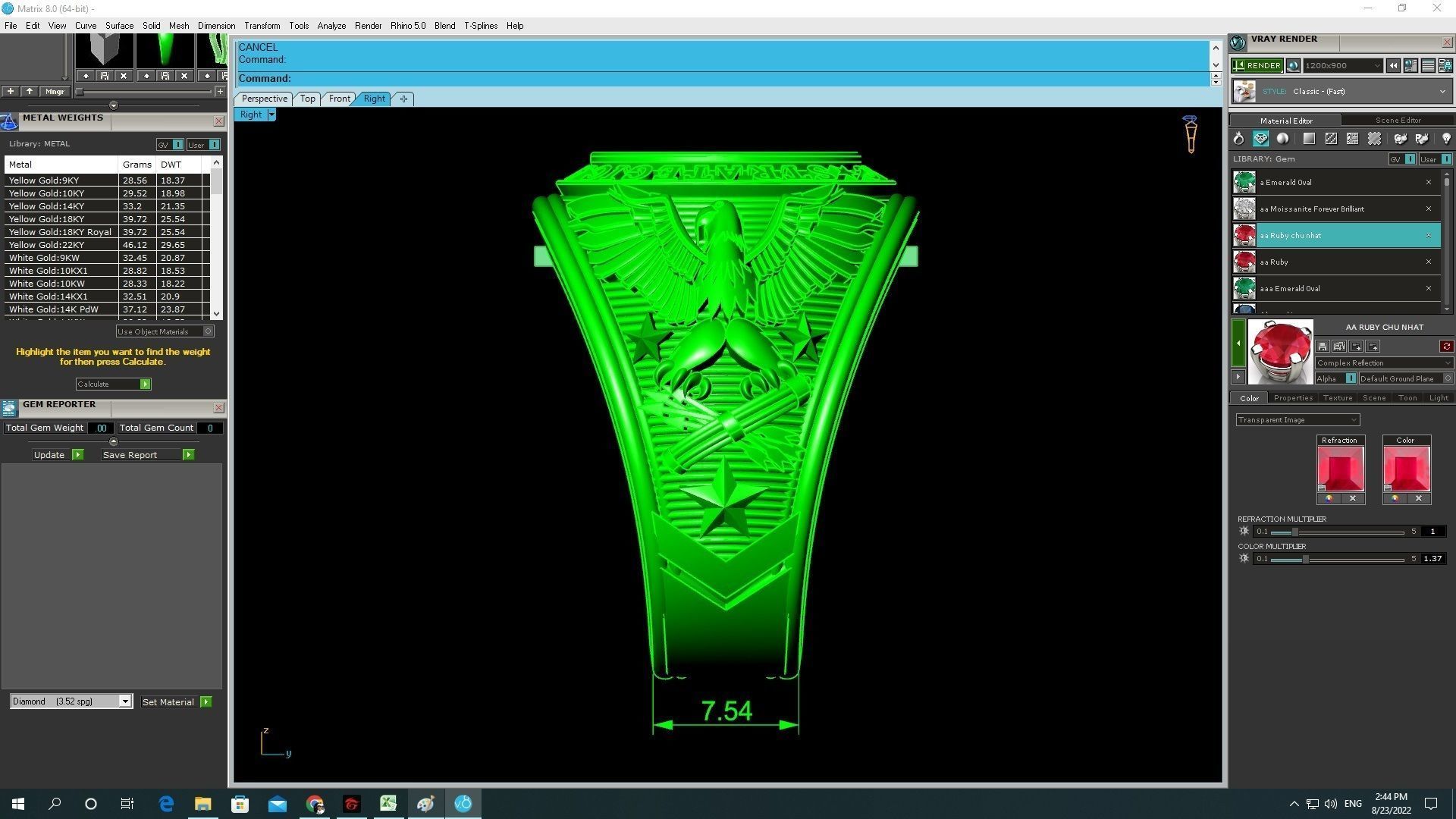 Strategic Air Command SAC Army US Eagle Ring 3960 3D print model_7
