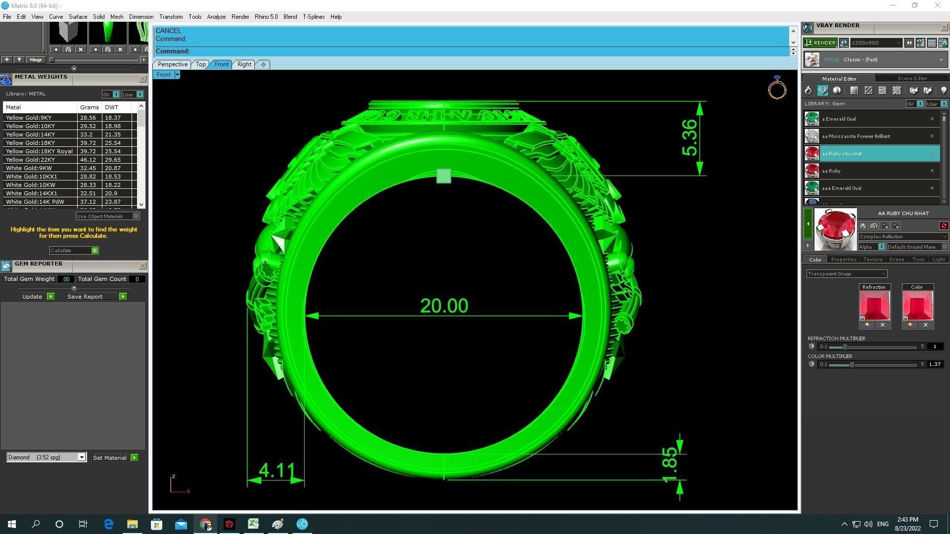 Strategic Air Command SAC Army US Eagle Ring 3960 3D print model_5