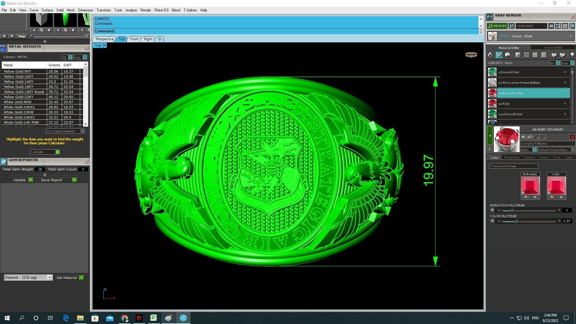 Strategic Air Command SAC Army US Eagle Ring 3960 3D print model_6