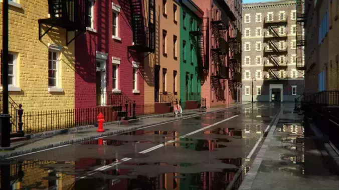 City Street 3d Scene