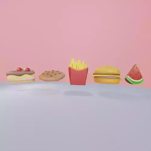 low poly foods for hypercasuals