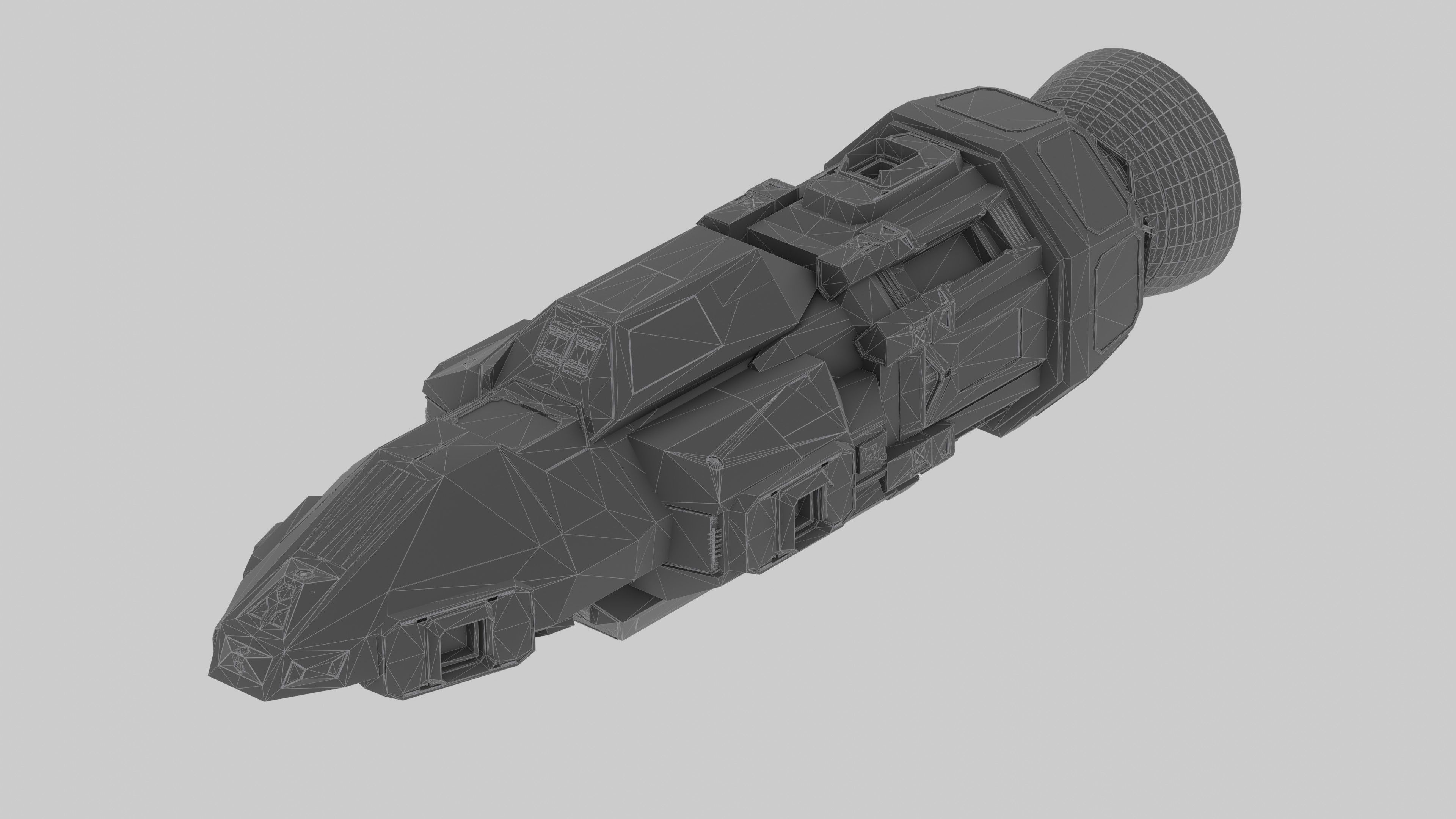 The Raven Spaceship Low-poly 3D model_12