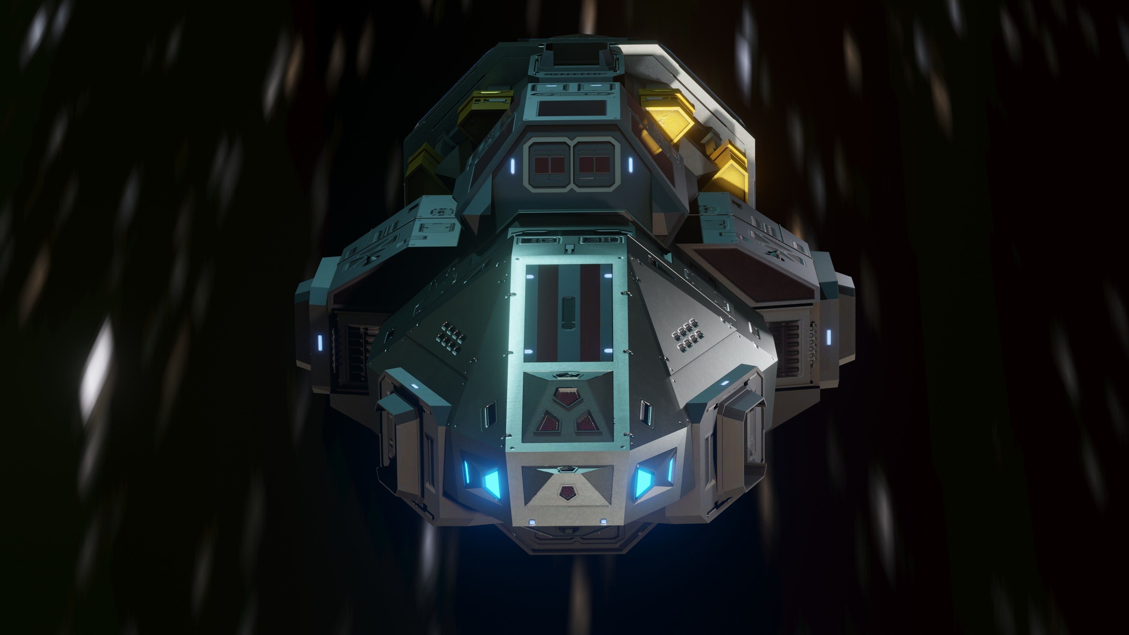 The Raven Spaceship Low-poly 3D model_3