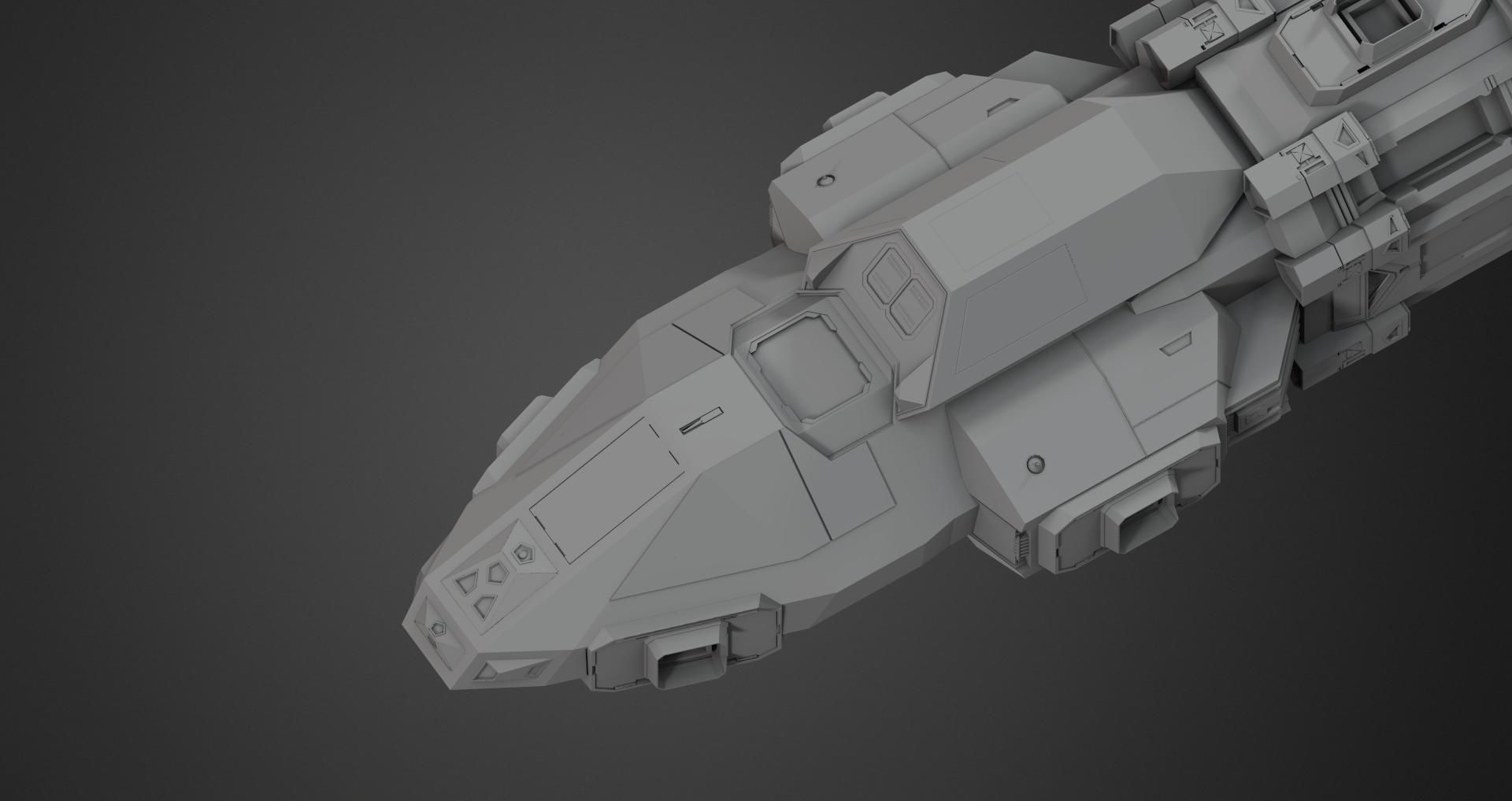 The Raven Spaceship Low-poly 3D model_8