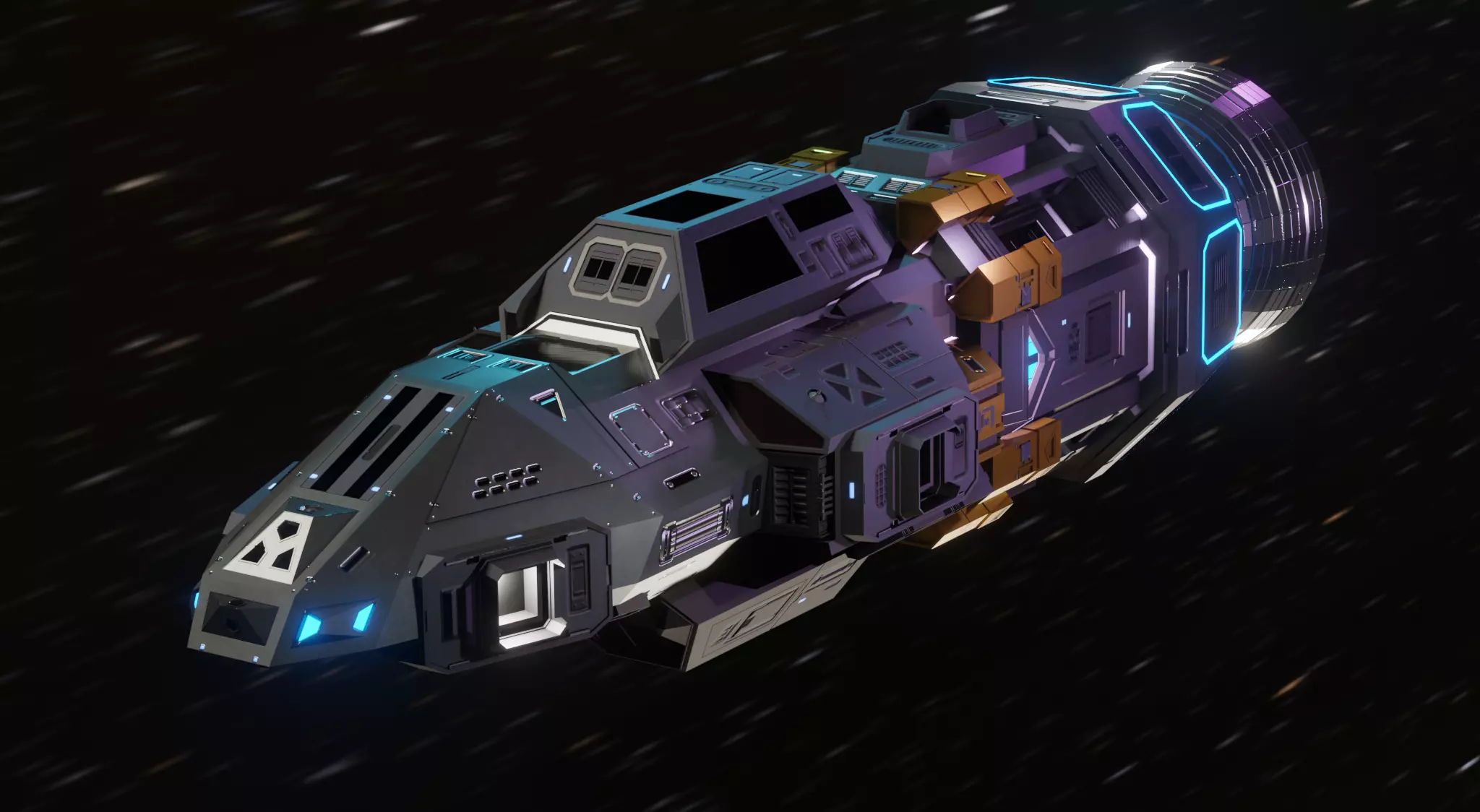 The Raven Spaceship Low-poly 3D model_0