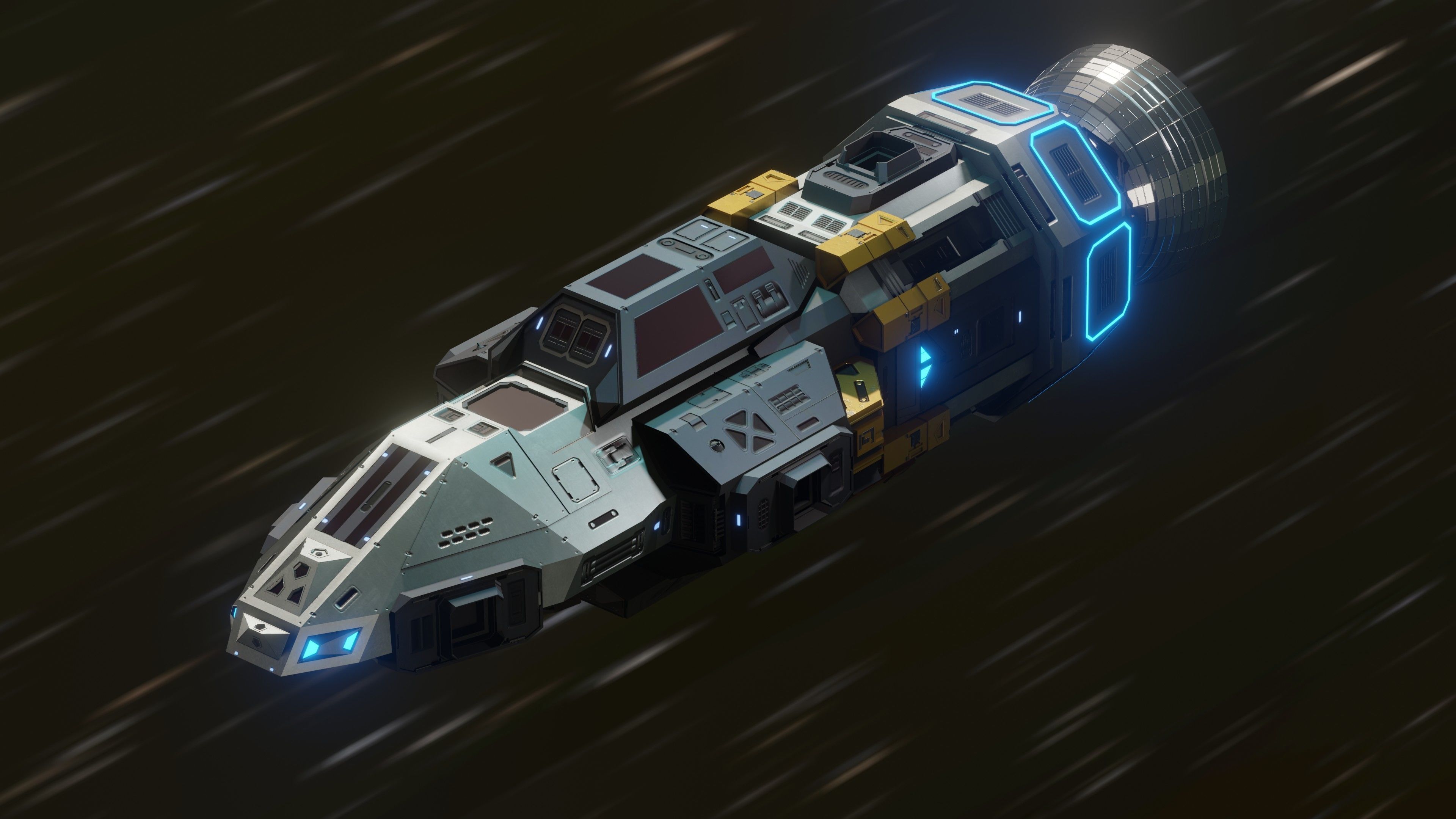 The Raven Spaceship Low-poly 3D model_4