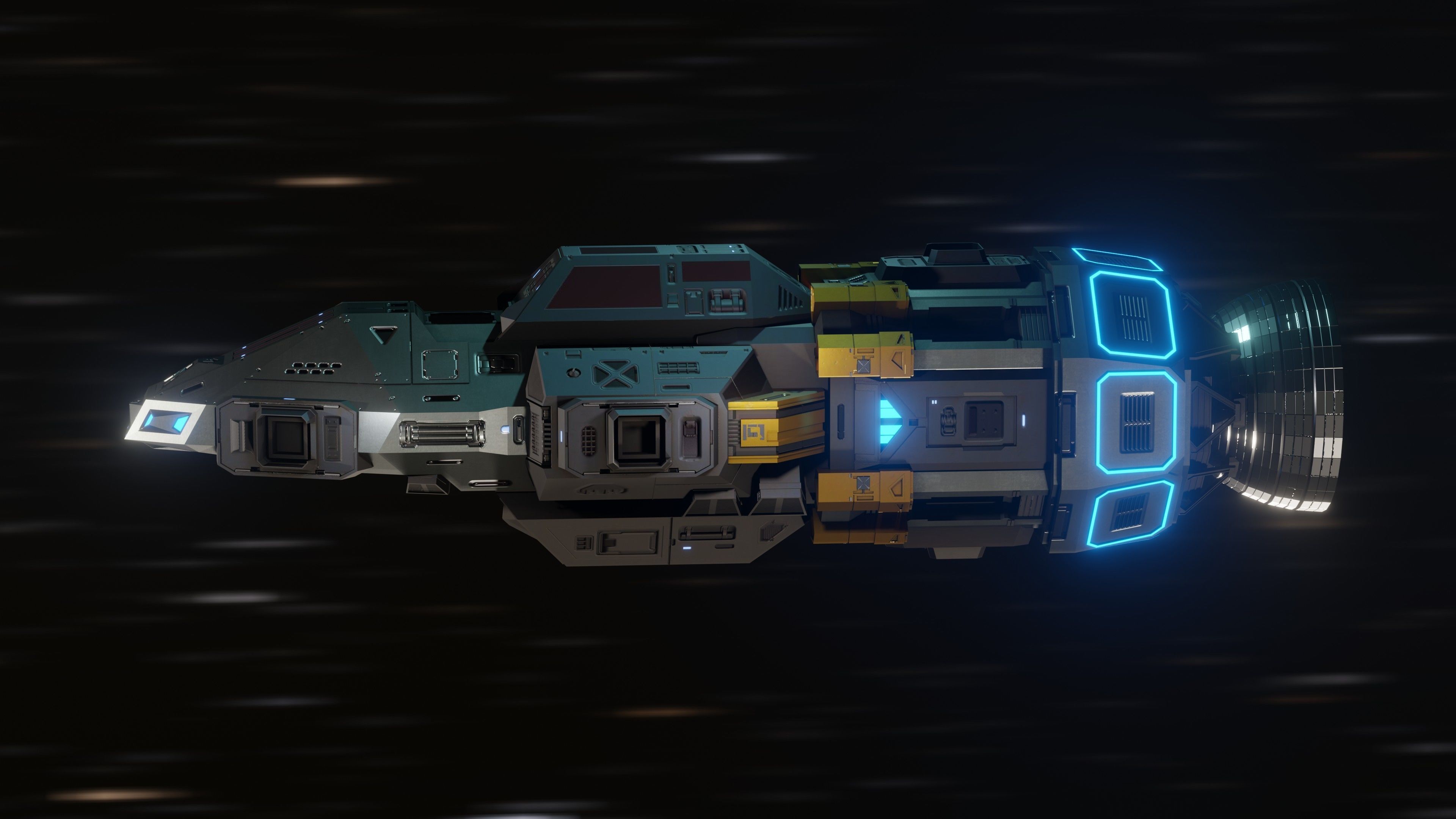 The Raven Spaceship Low-poly 3D model_22