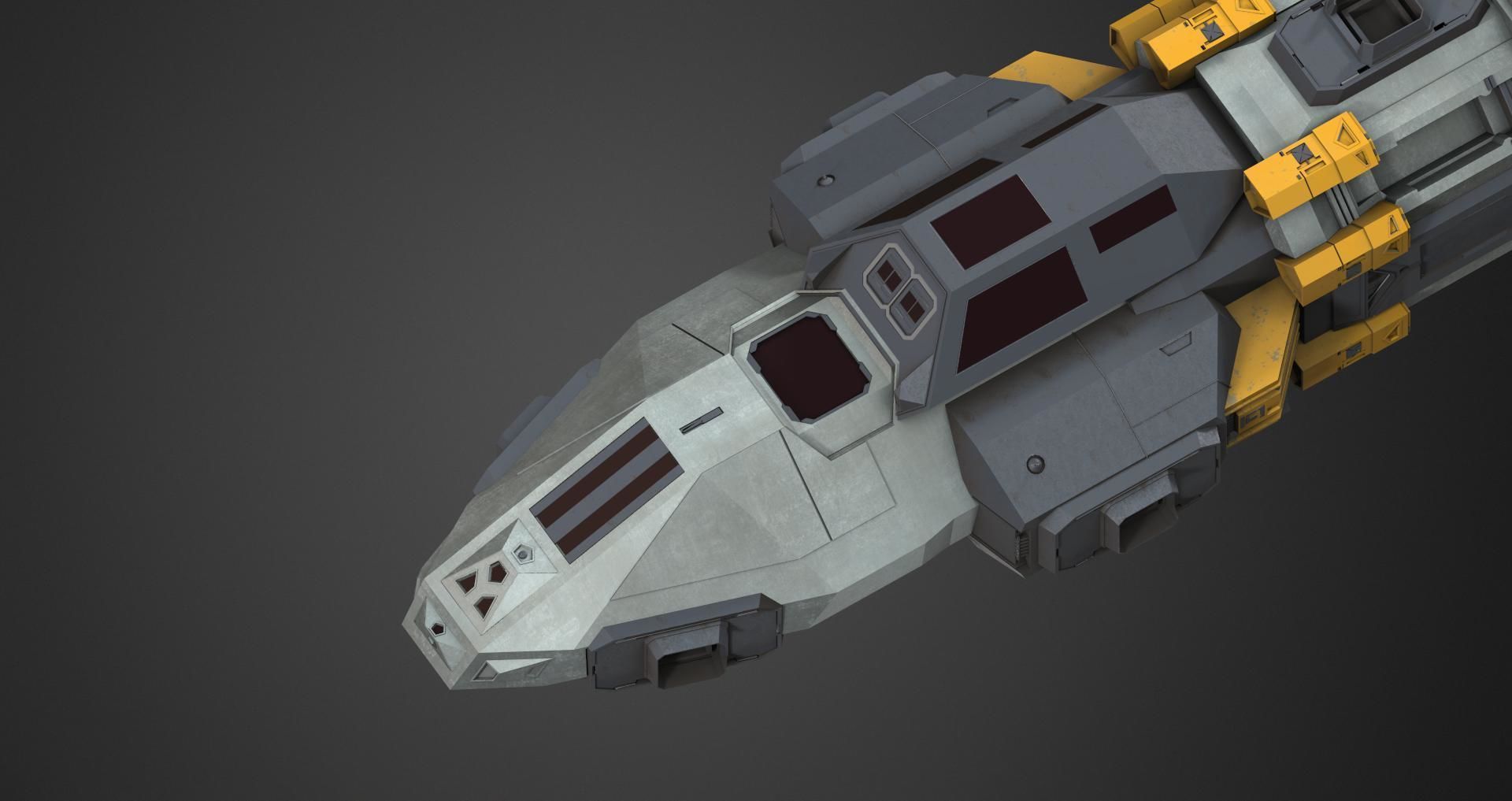 The Raven Spaceship Low-poly 3D model_9