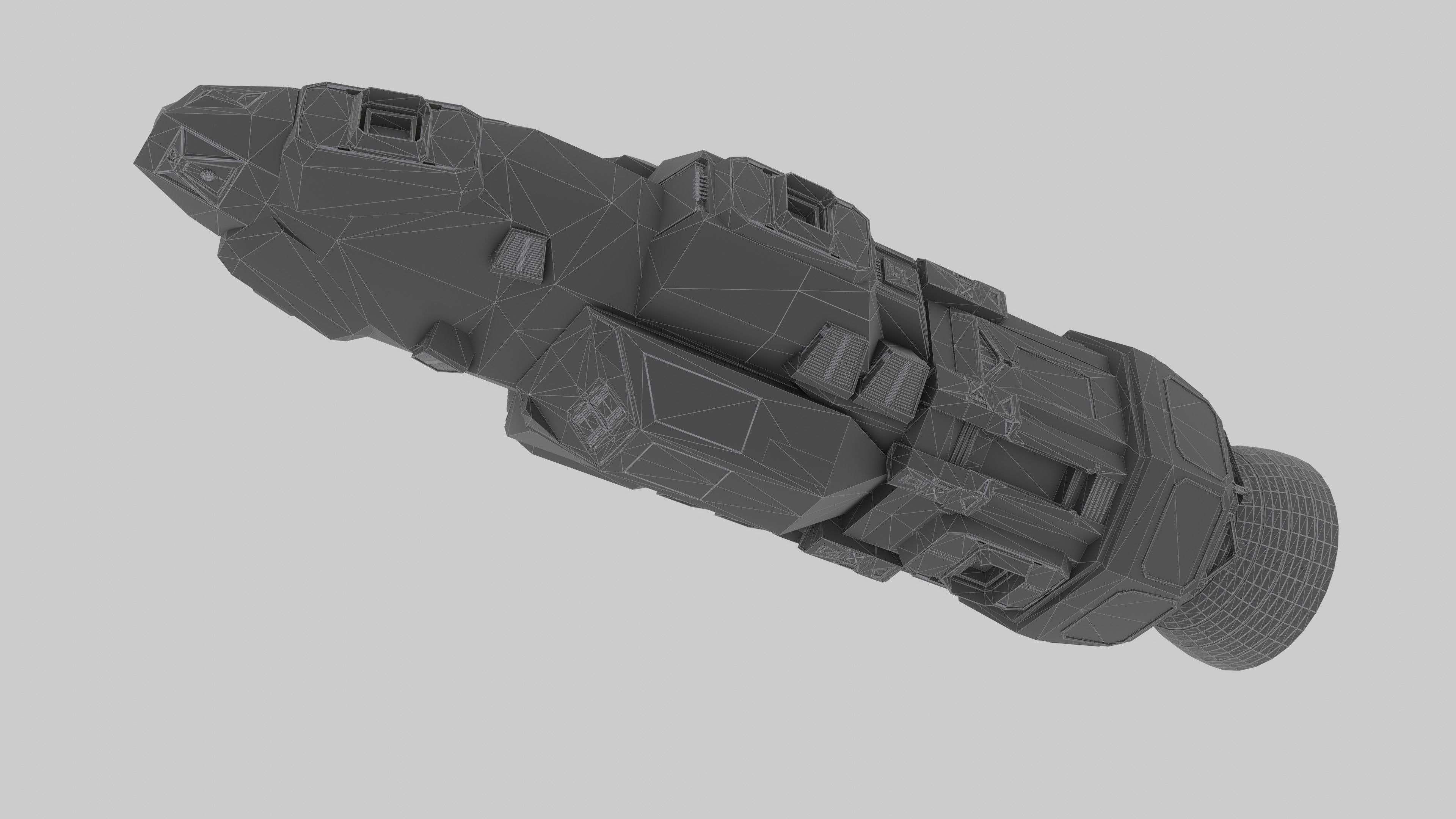 The Raven Spaceship Low-poly 3D model_14