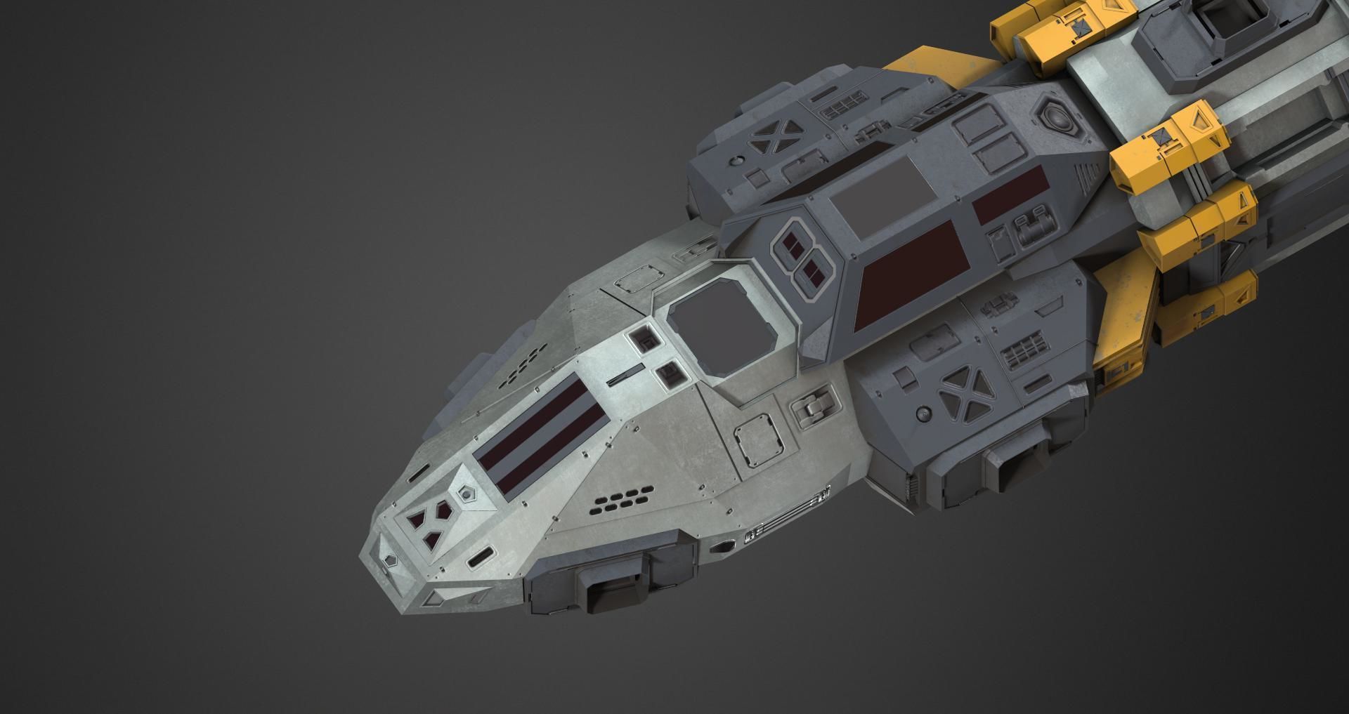 The Raven Spaceship Low-poly 3D model_11
