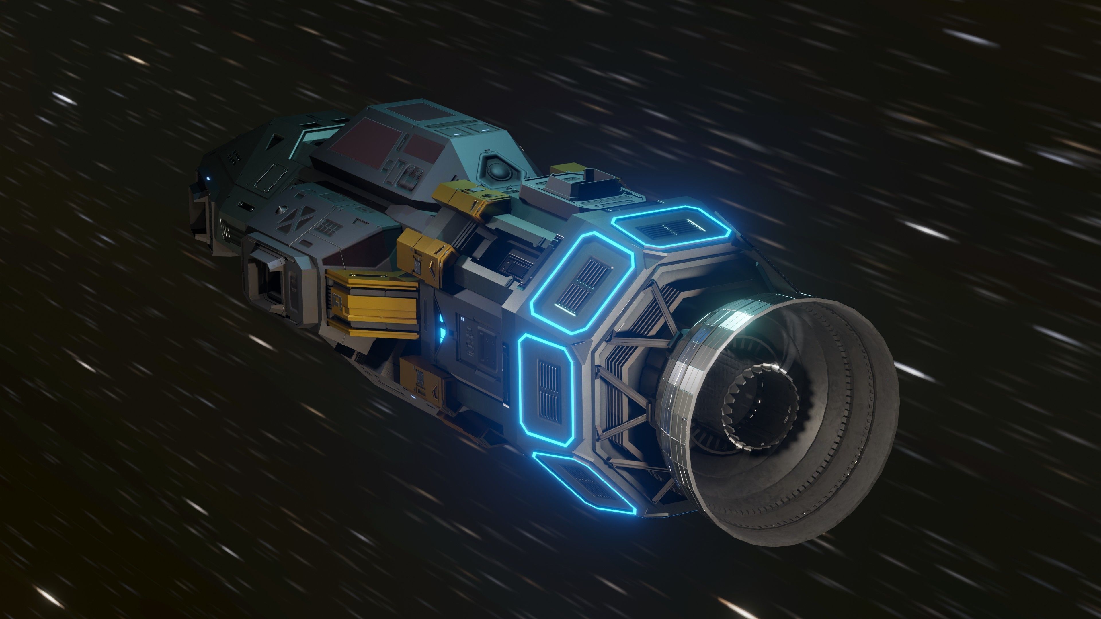 The Raven Spaceship Low-poly 3D model_5