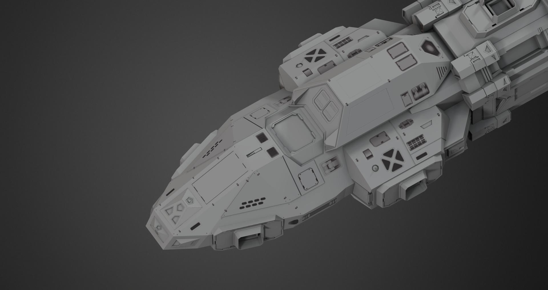 The Raven Spaceship Low-poly 3D model_7