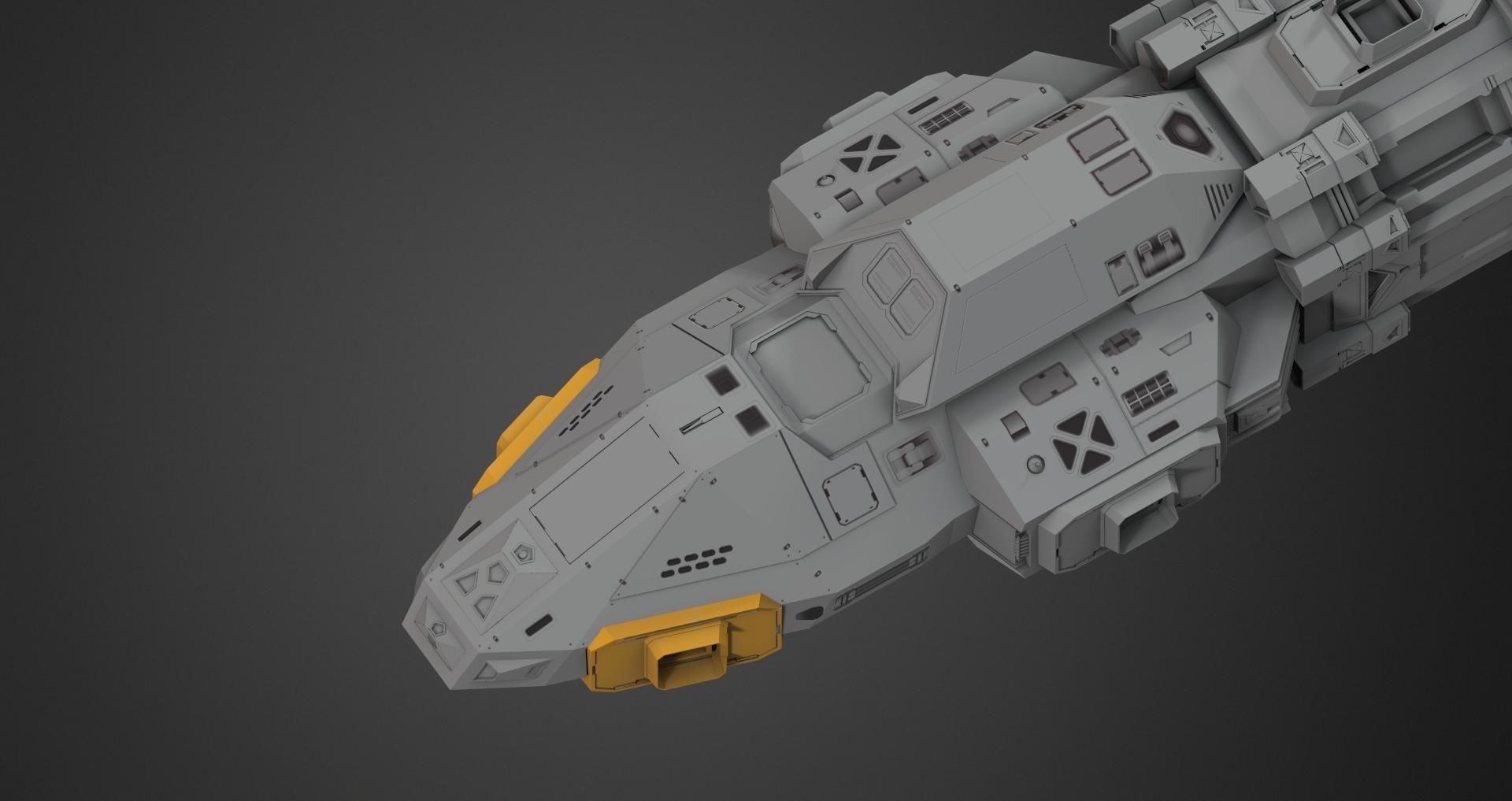 The Raven Spaceship Low-poly 3D model_6