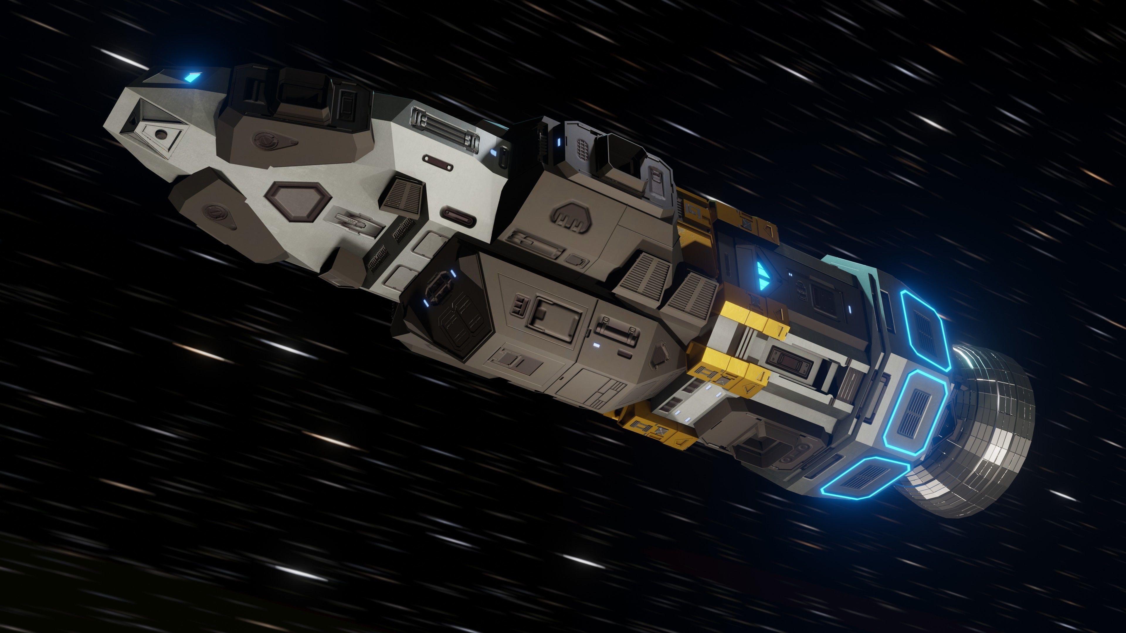 The Raven Spaceship Low-poly 3D model_21