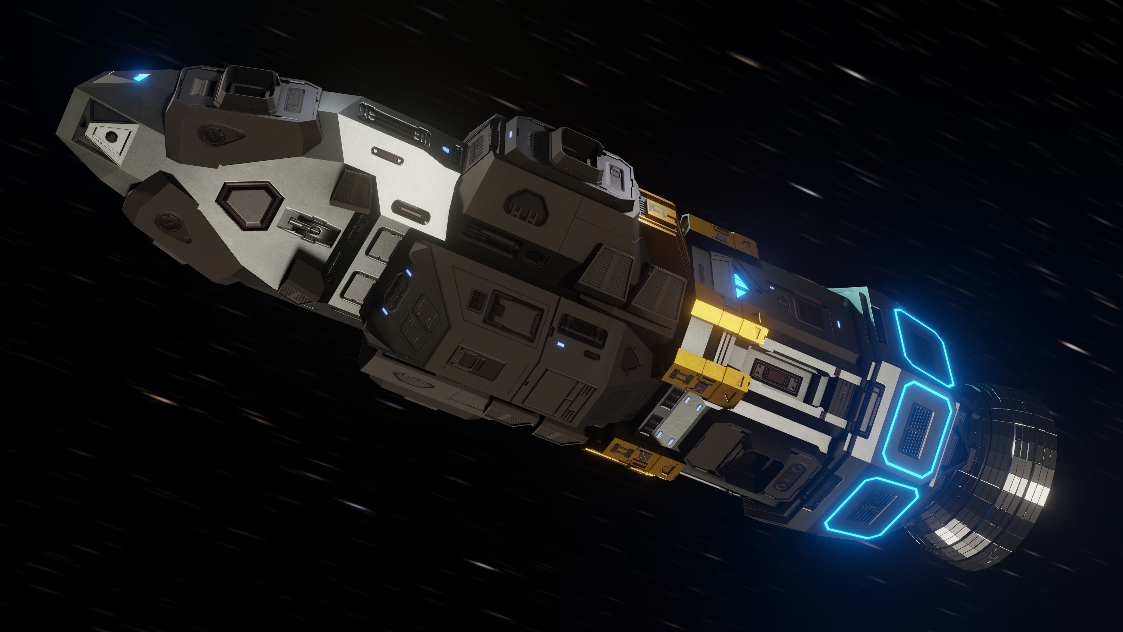 The Raven Spaceship Low-poly 3D model_2