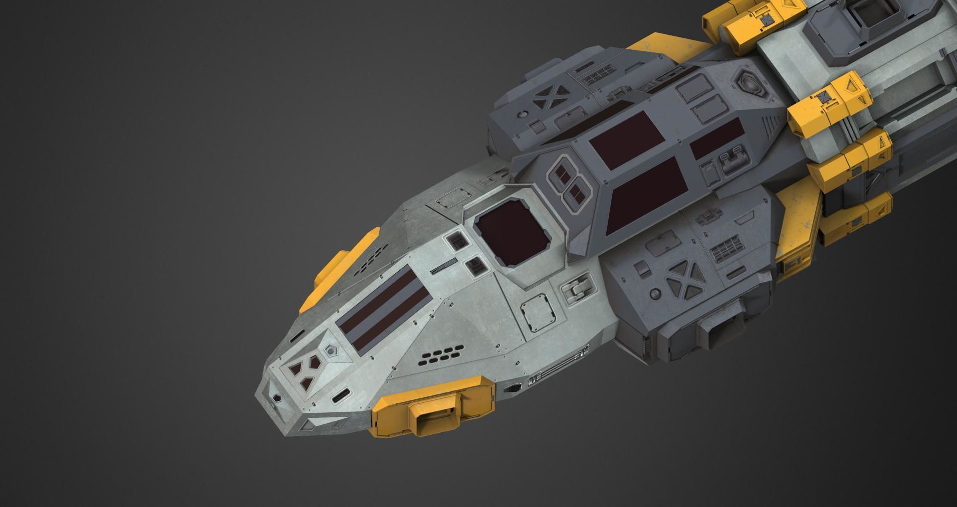 The Raven Spaceship Low-poly 3D model_10